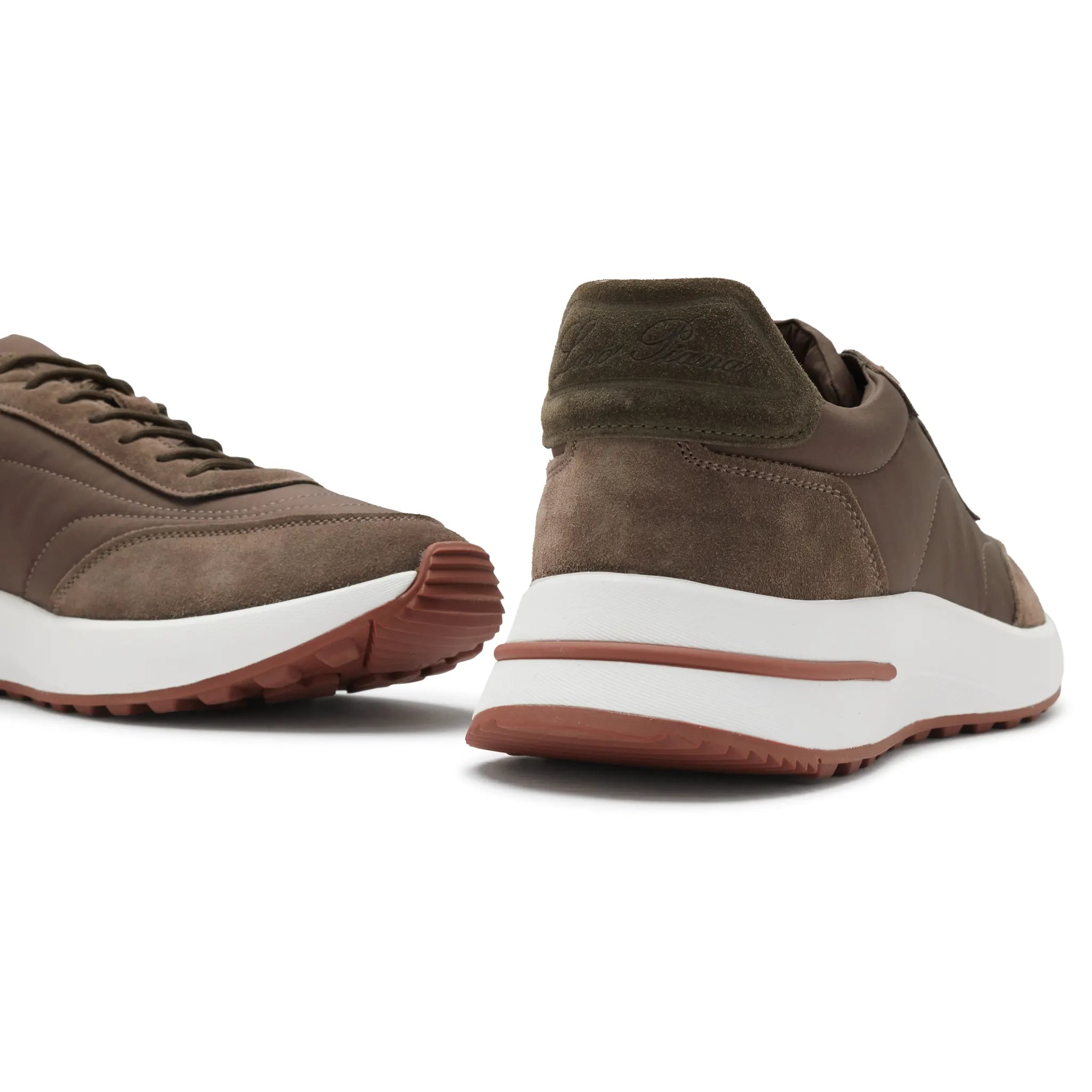 Back Side View of Loro Piana Week End Walk Ancient Sage Sneaker FAM1719_50AL