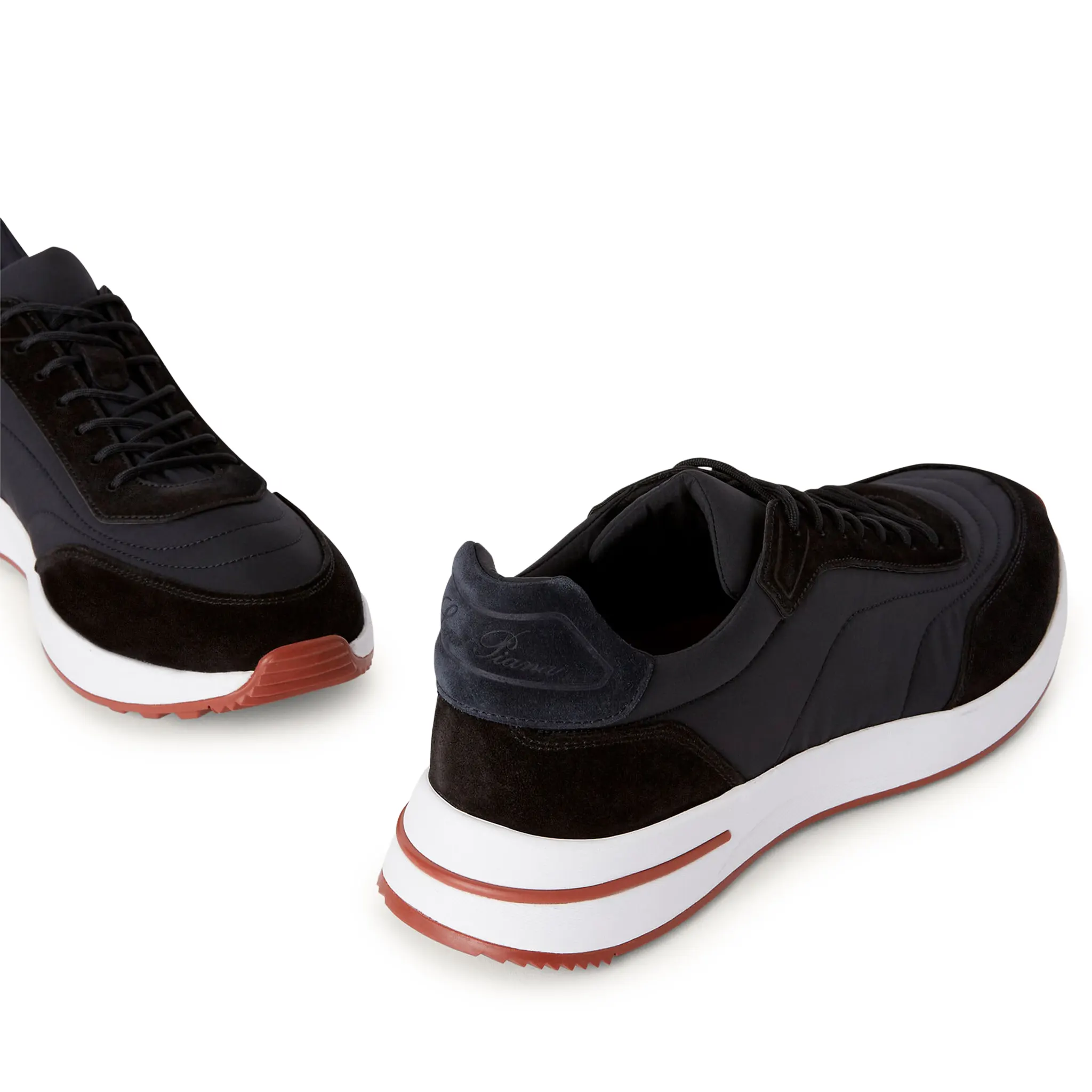 Back Side View of Loro Piana Week End Walk Black Sneaker FAP9780