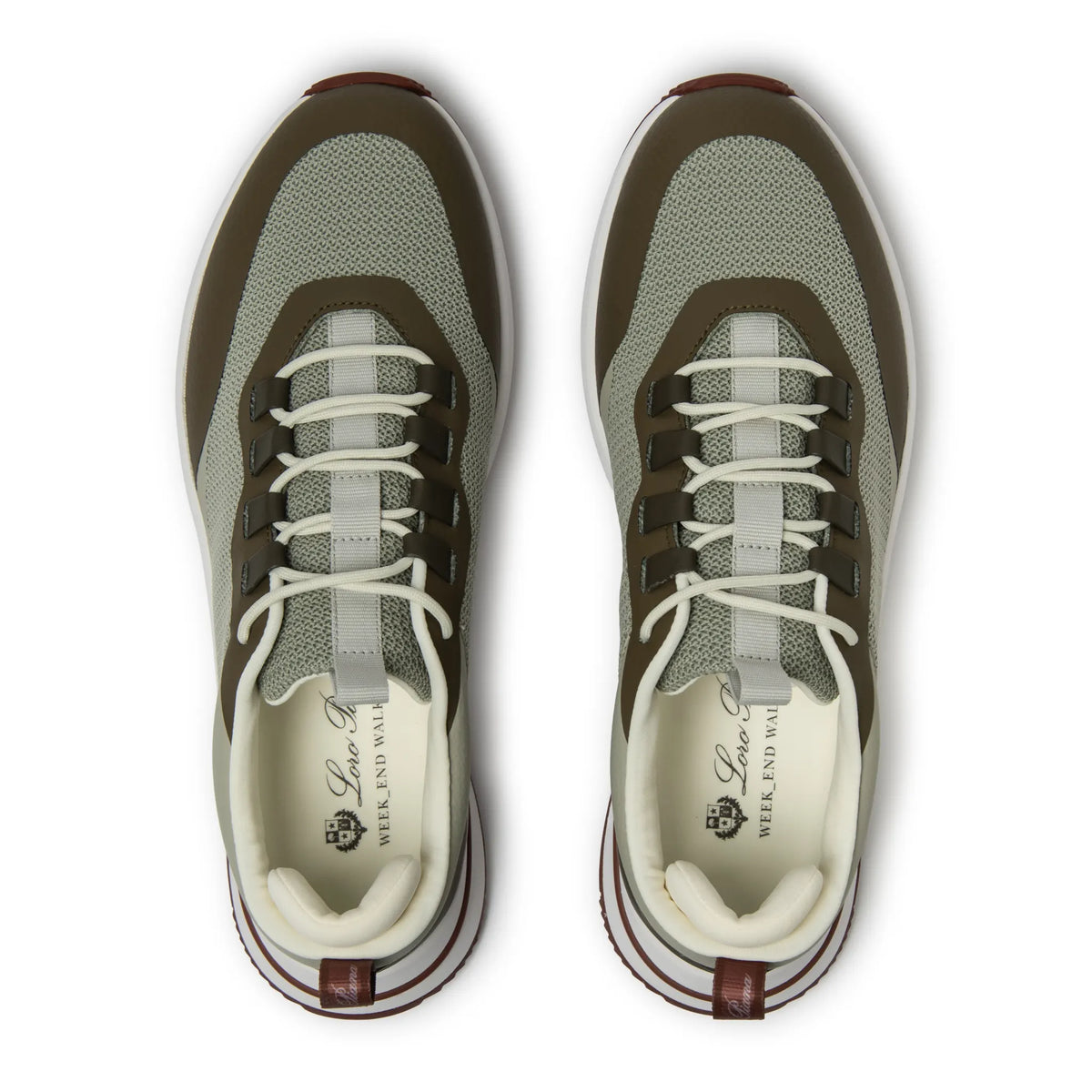 Loro Piana Week End Walk Frost Dark Green Linen Mesh Sneaker