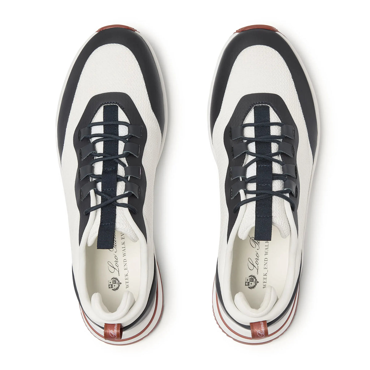 Loro Piana Week End Walk Frost White Sea Linen Mesh Sneaker