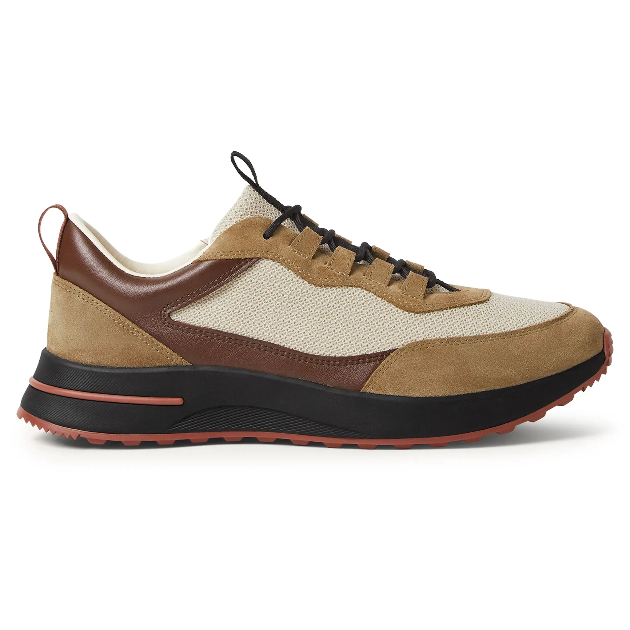 Side View of Loro Piana Week End Walk Performance Mesh Crest Sneaker FAR1331_F8CB