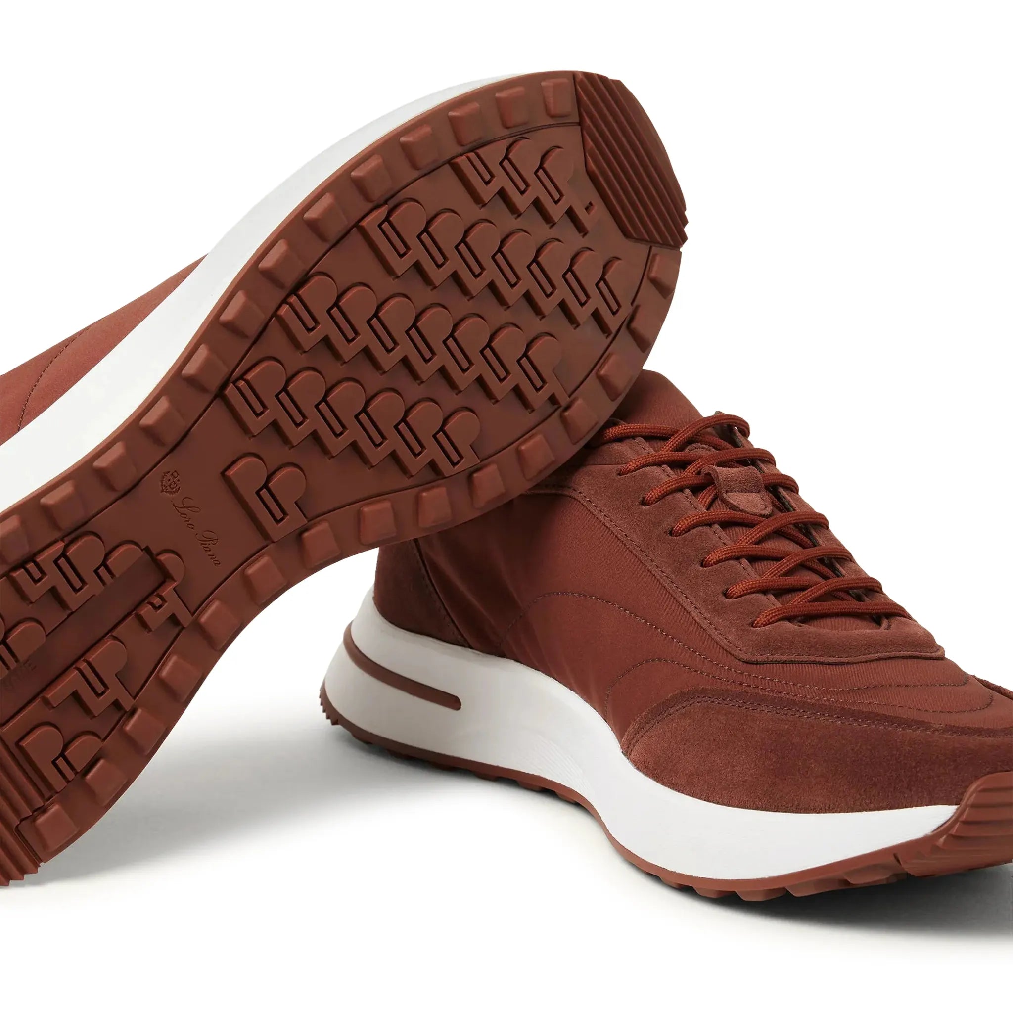 Sole View of Loro Piana Week End Walk Sanguine Pencil Sneaker FAP9780_P0B2
