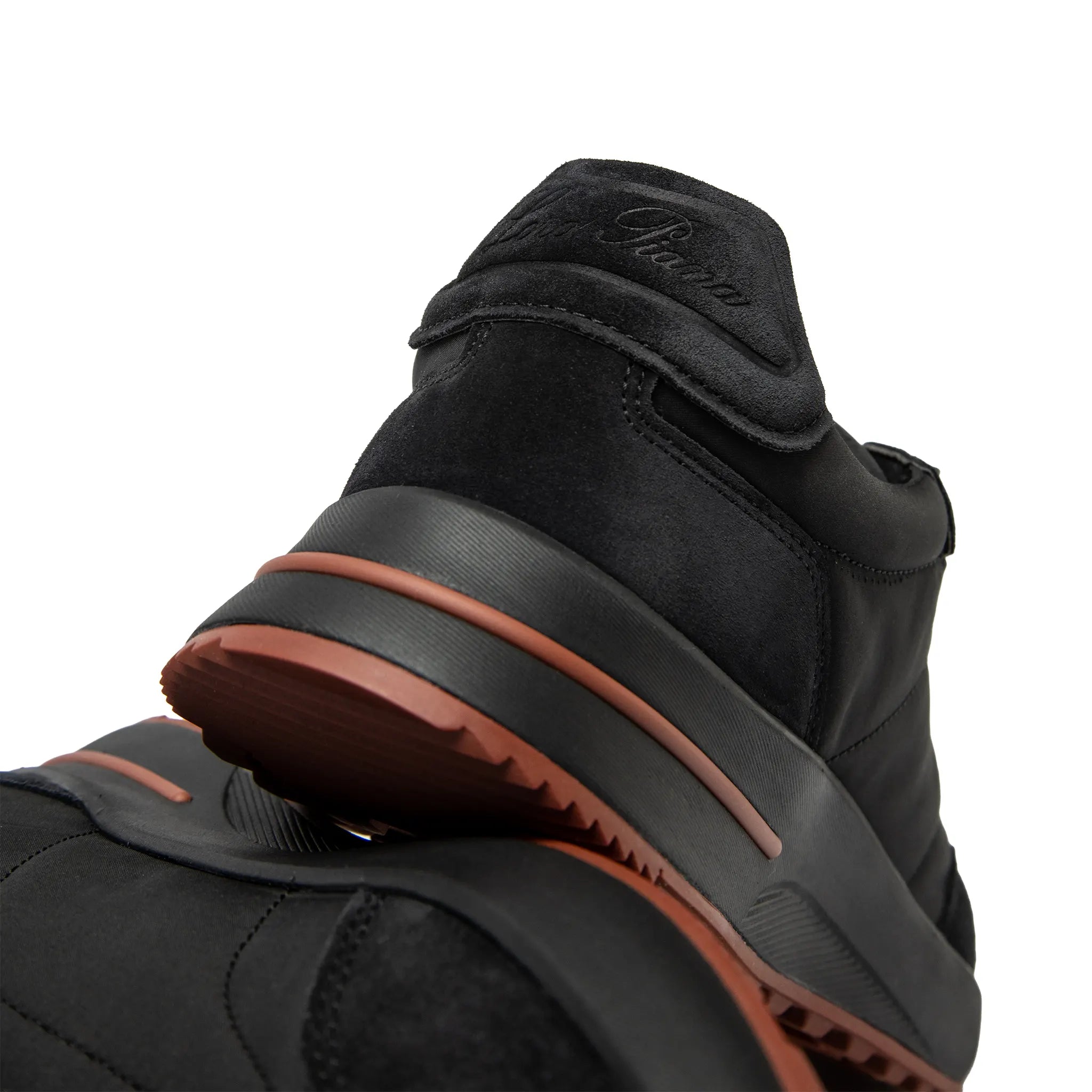 Back Side View of Loro Piana Week End Walk Triple Black Sneaker FAQ2222