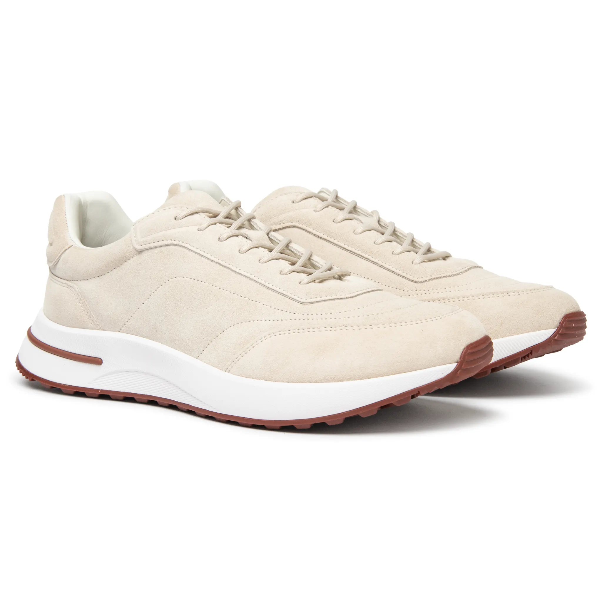 Front Side View of Loro Piana Week End Walk White Oak Sneaker FSM0216_A0V4