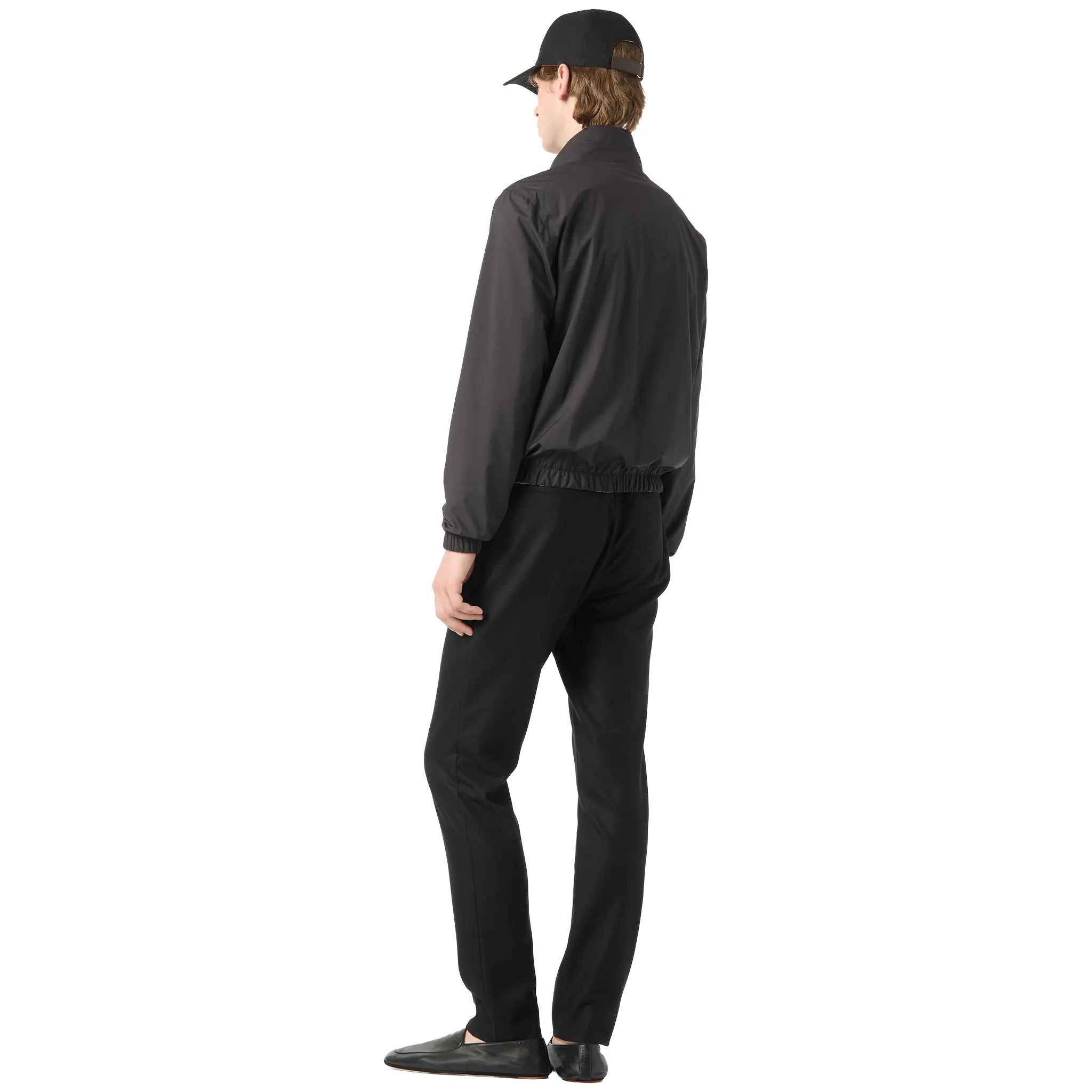 Loro Piana Windmate Storm System Onyx Flannel Melange Bomber Jacket