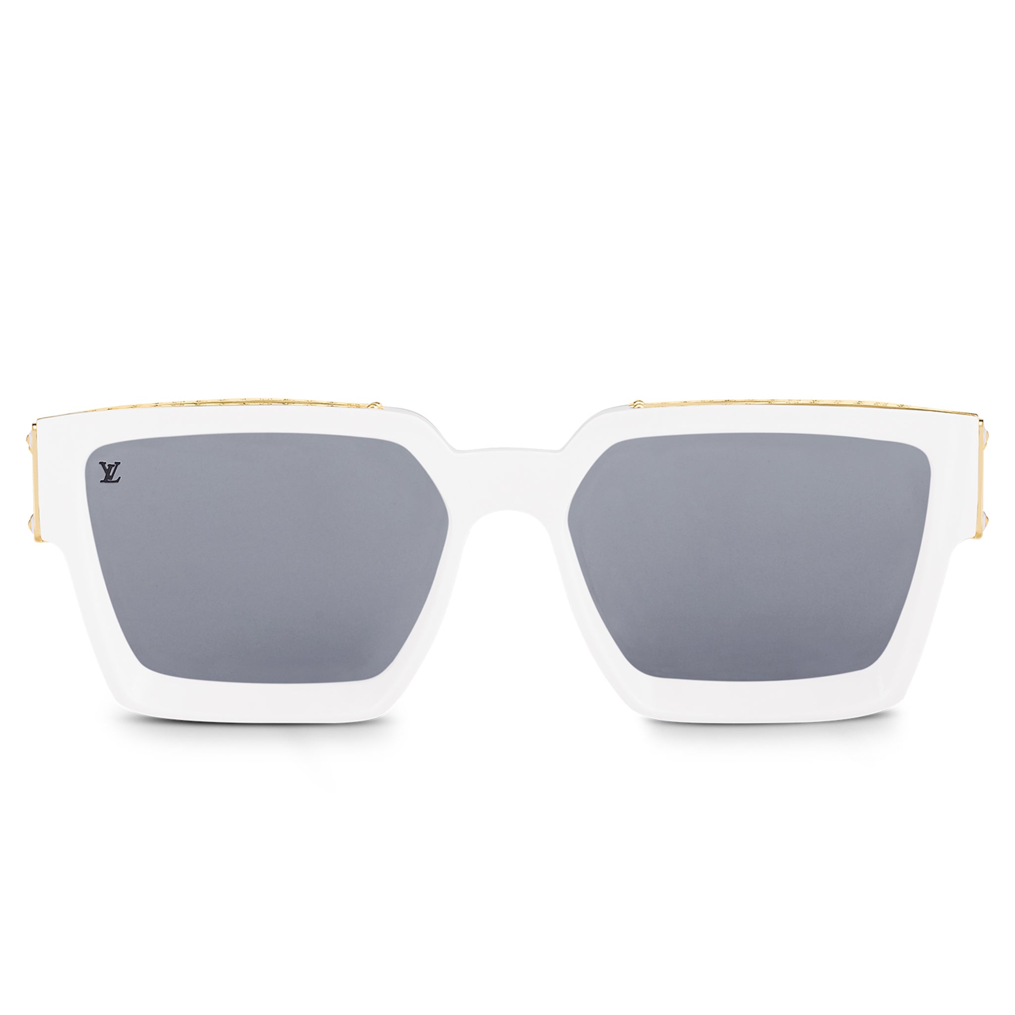Front view of Louis Vuitton 1.1 Millionaires White Gold Sunglasses NVPROD1270166V