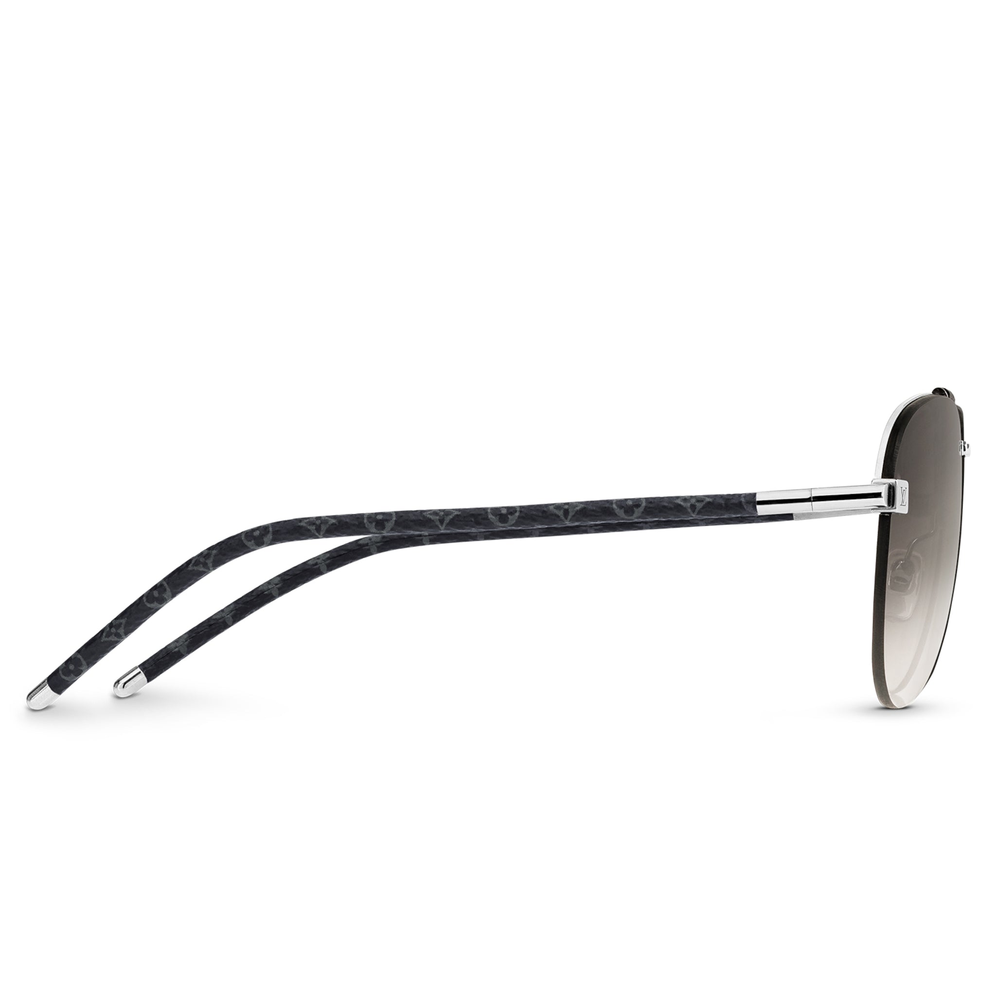 Side view of Louis Vuitton Clockwise Canvas Grey Sunglasses NVPROD1390136V