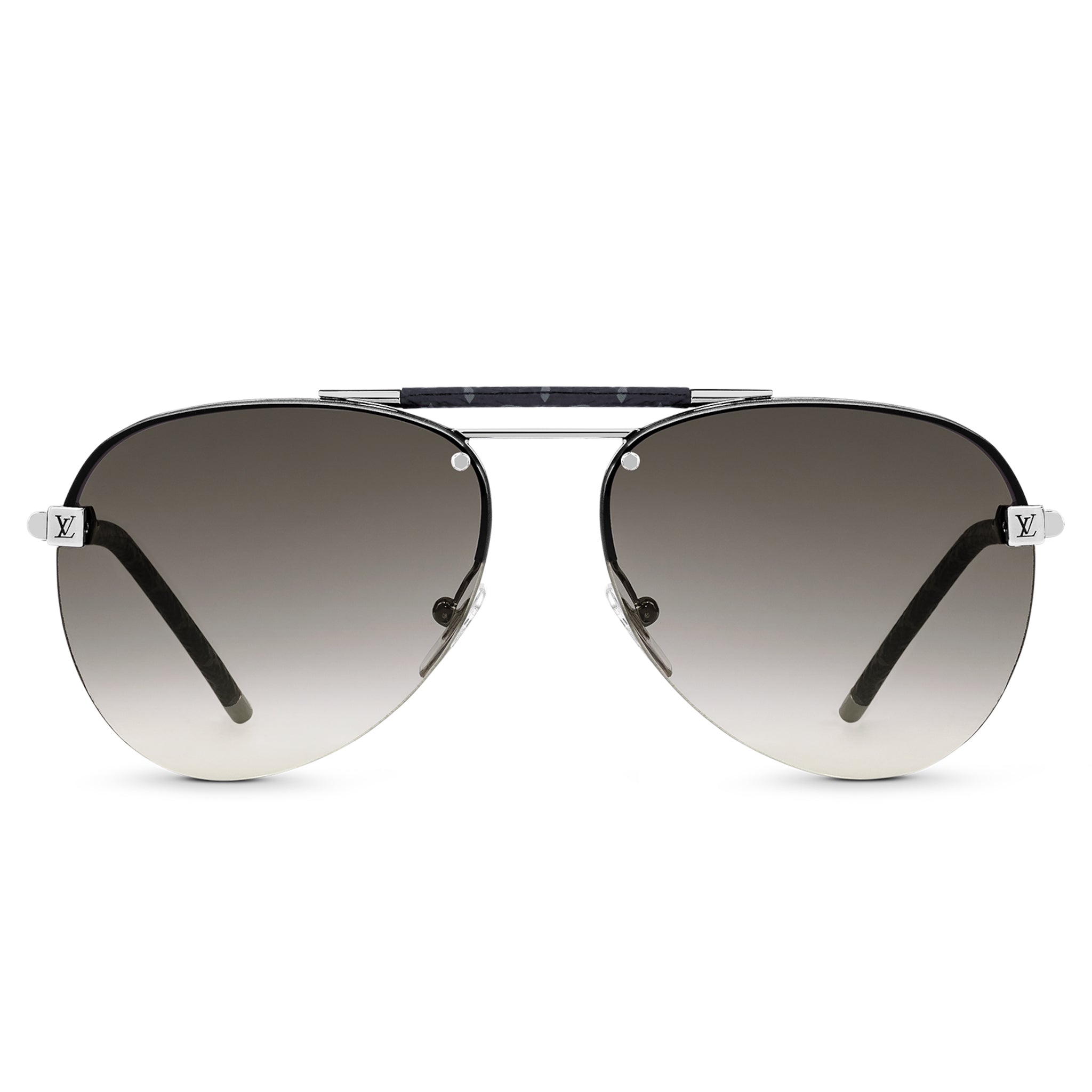 Front view of Louis Vuitton Clockwise Canvas Grey Sunglasses NVPROD1390136V