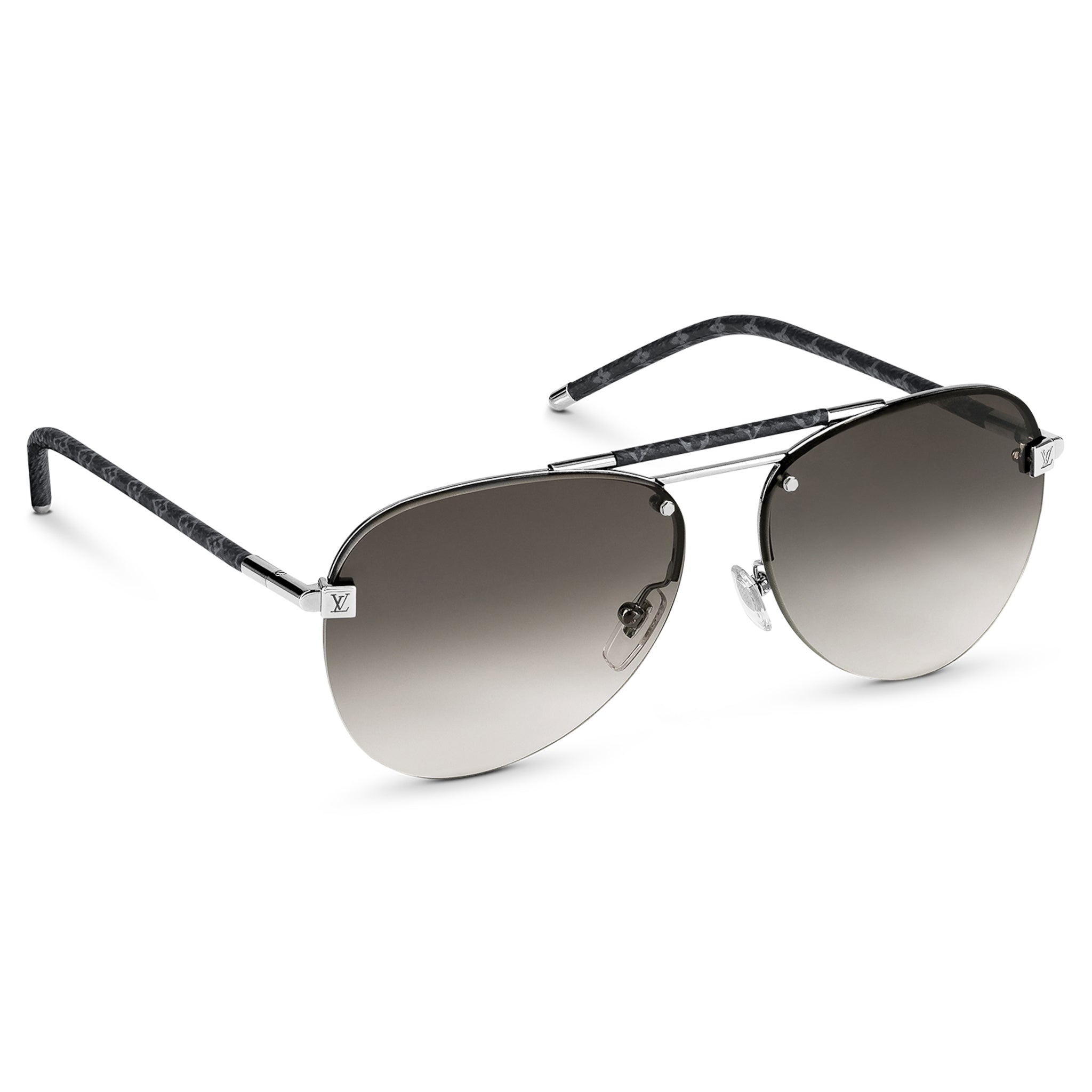 Front side view of Louis Vuitton Clockwise Canvas Grey Sunglasses NVPROD1390136V