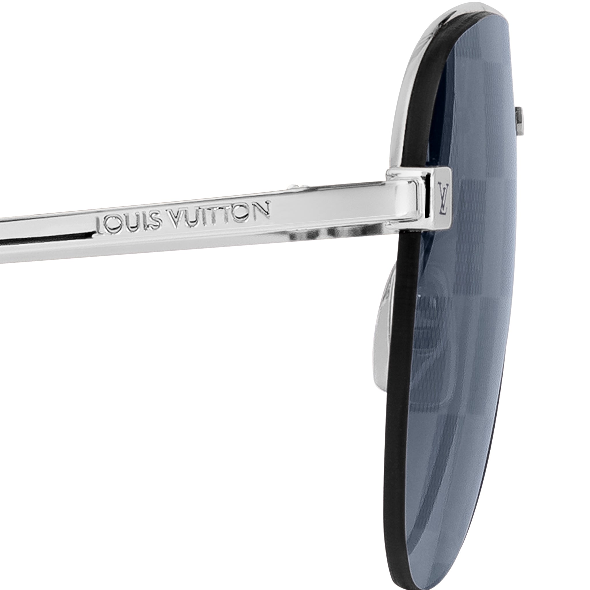 Detail view of Louis Vuitton Clockwise Damier Black Sunglasses NVPROD1180108V\
