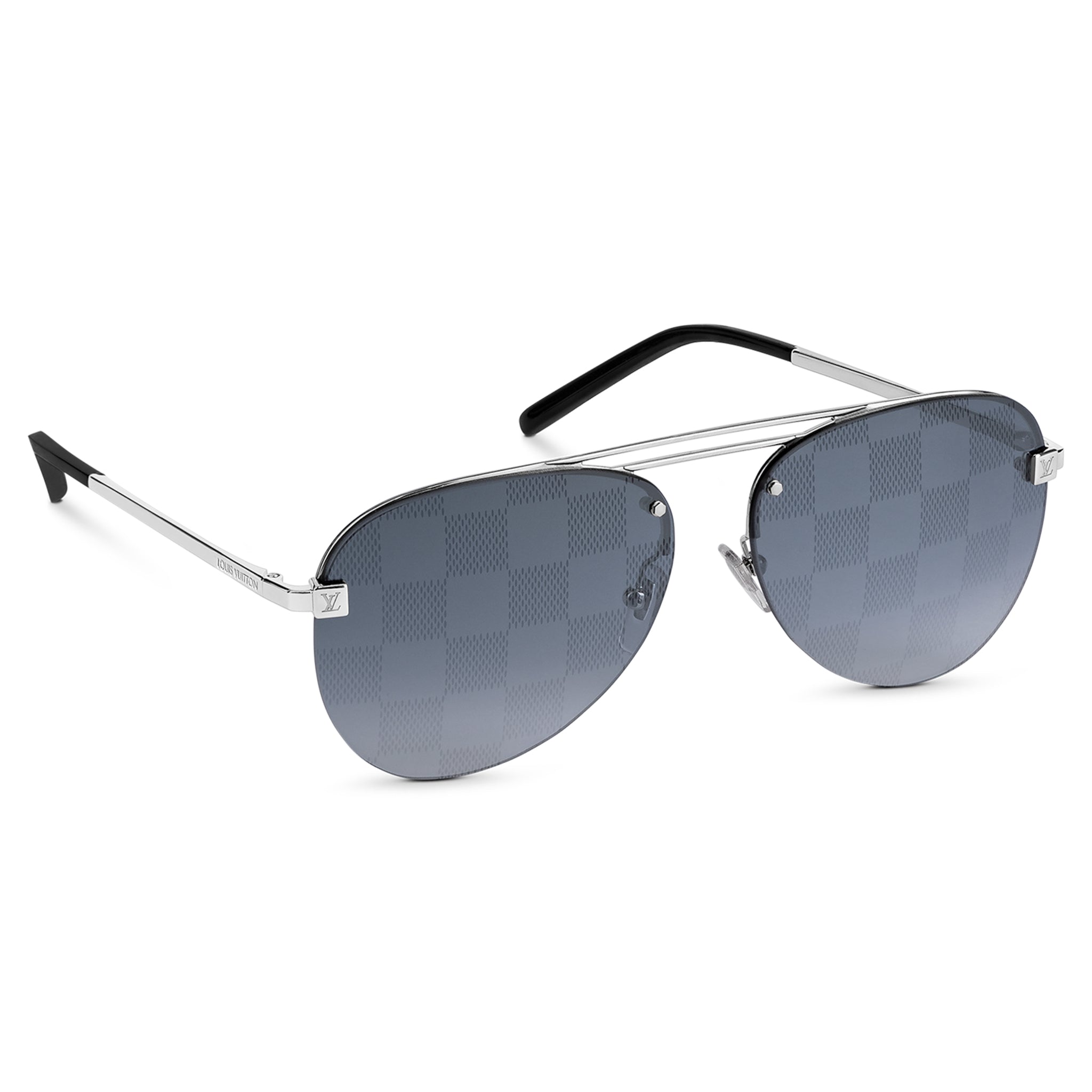 Front side view of Louis Vuitton Clockwise Damier Black Sunglasses NVPROD1180108V\