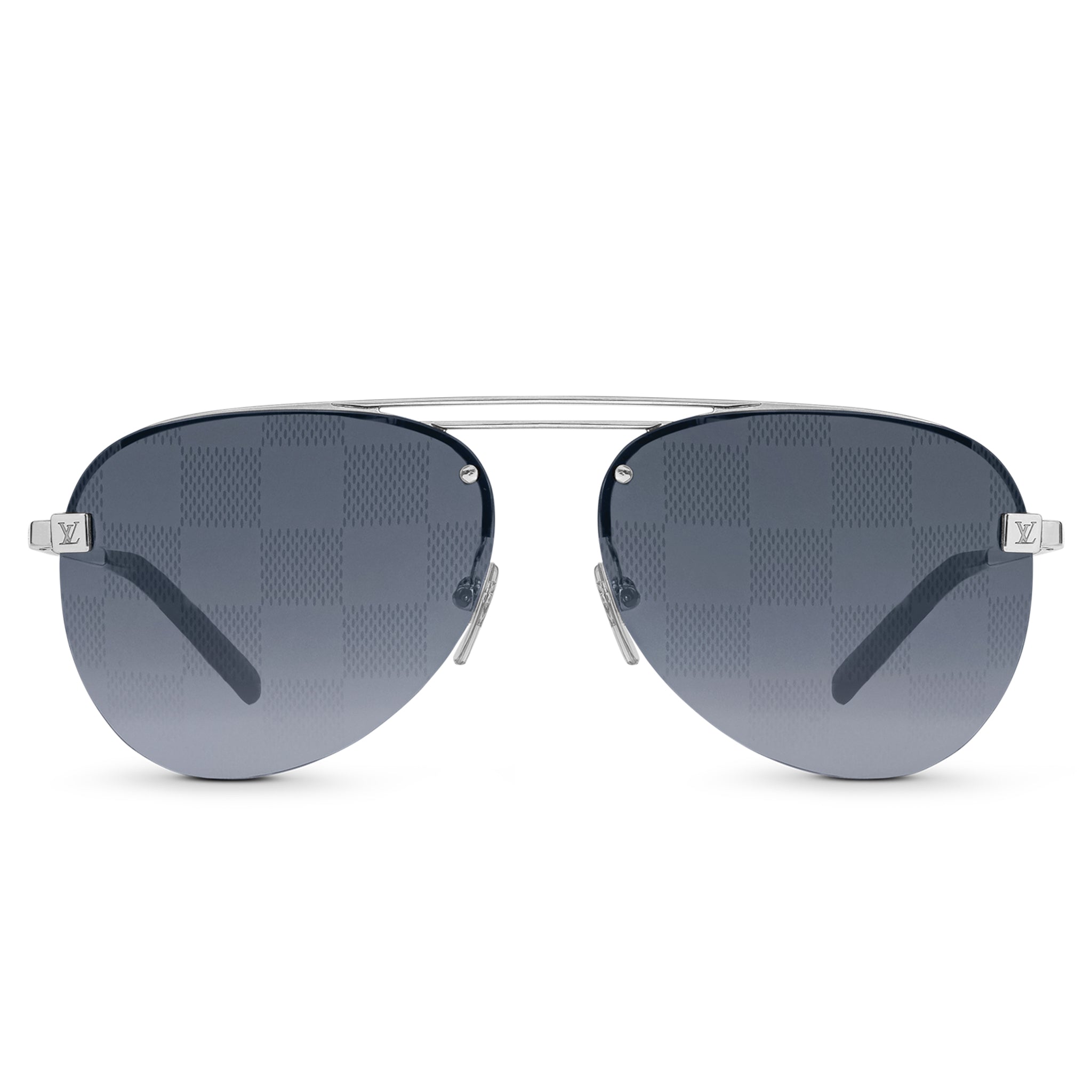 Front view of Louis Vuitton Clockwise Damier Black Sunglasses NVPROD1180108V