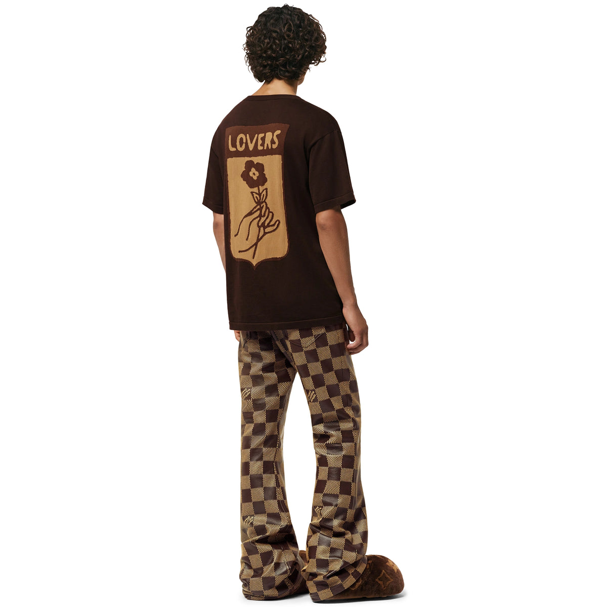 Louis Vuitton Cotton Trunk Print Sienna Brown T Shirt | 1AFIWU