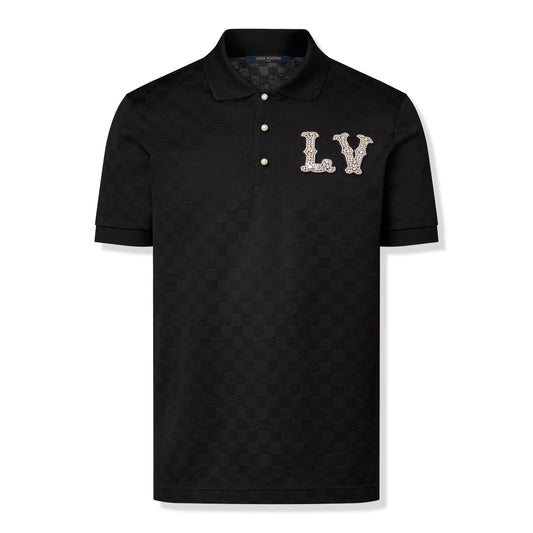 Louis Vuitton Damier LV Crystal Patch Black Pique Polo Shirt