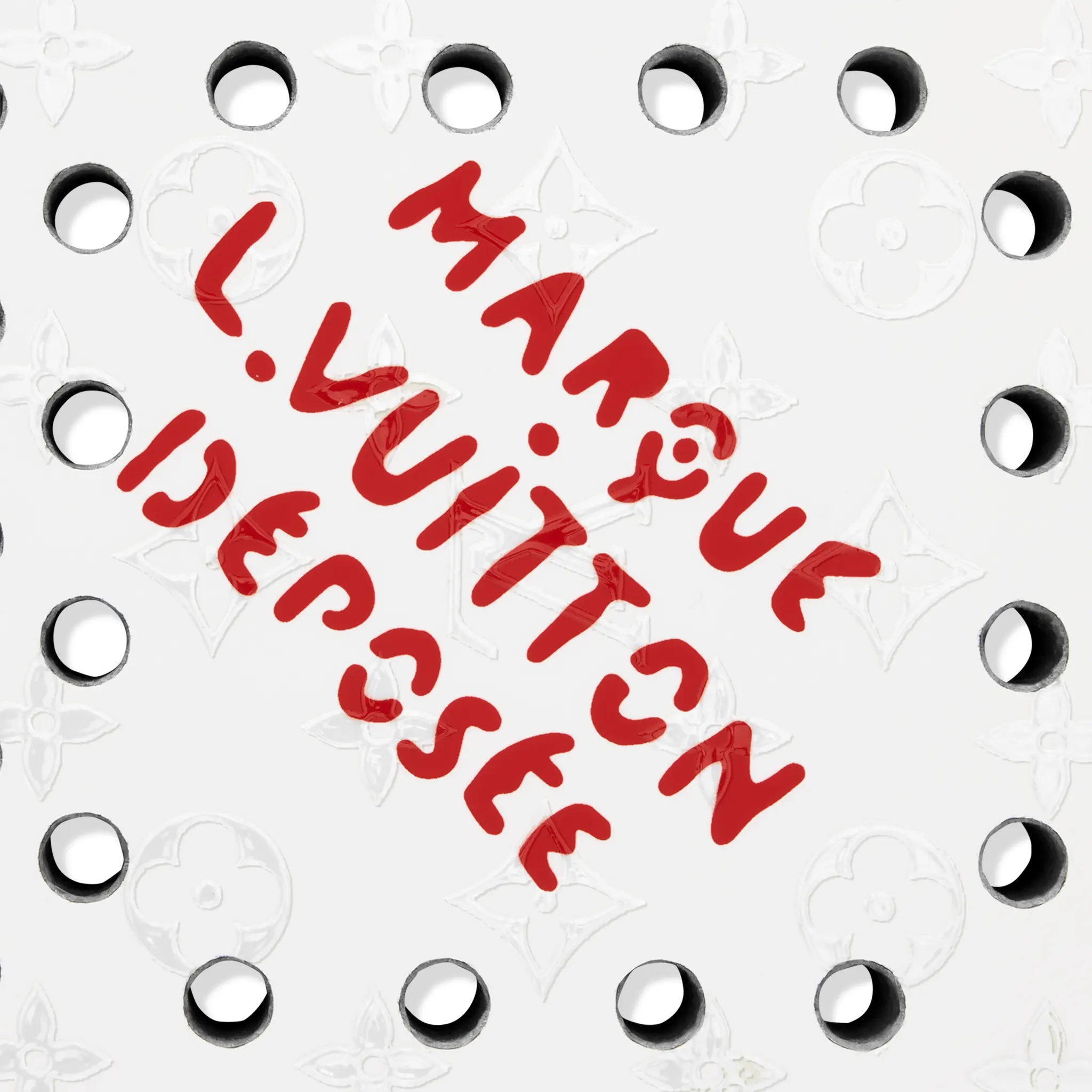 Detailed View of Louis Vuitton Deposee White Padel Racket GI1639