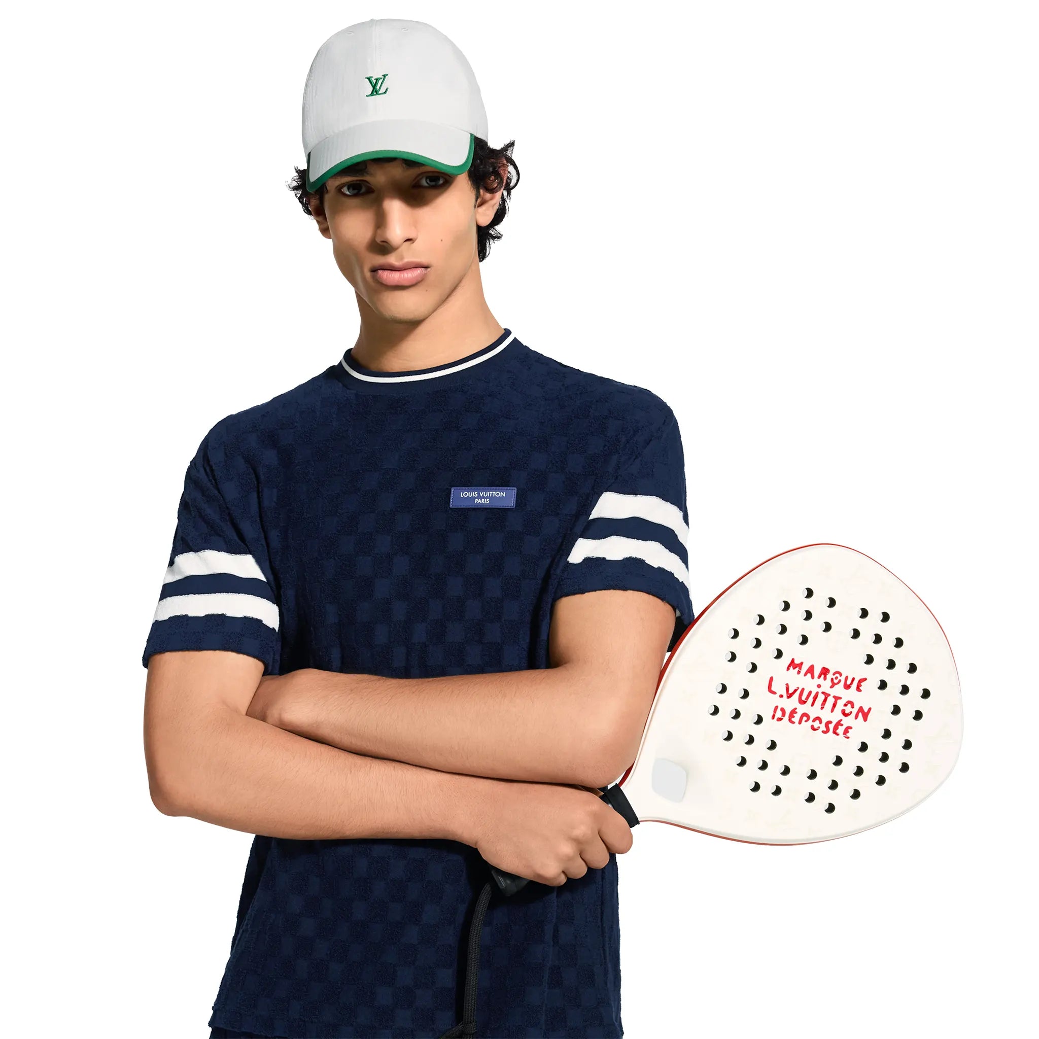 Model View of Louis Vuitton Deposee White Padel Racket GI1639