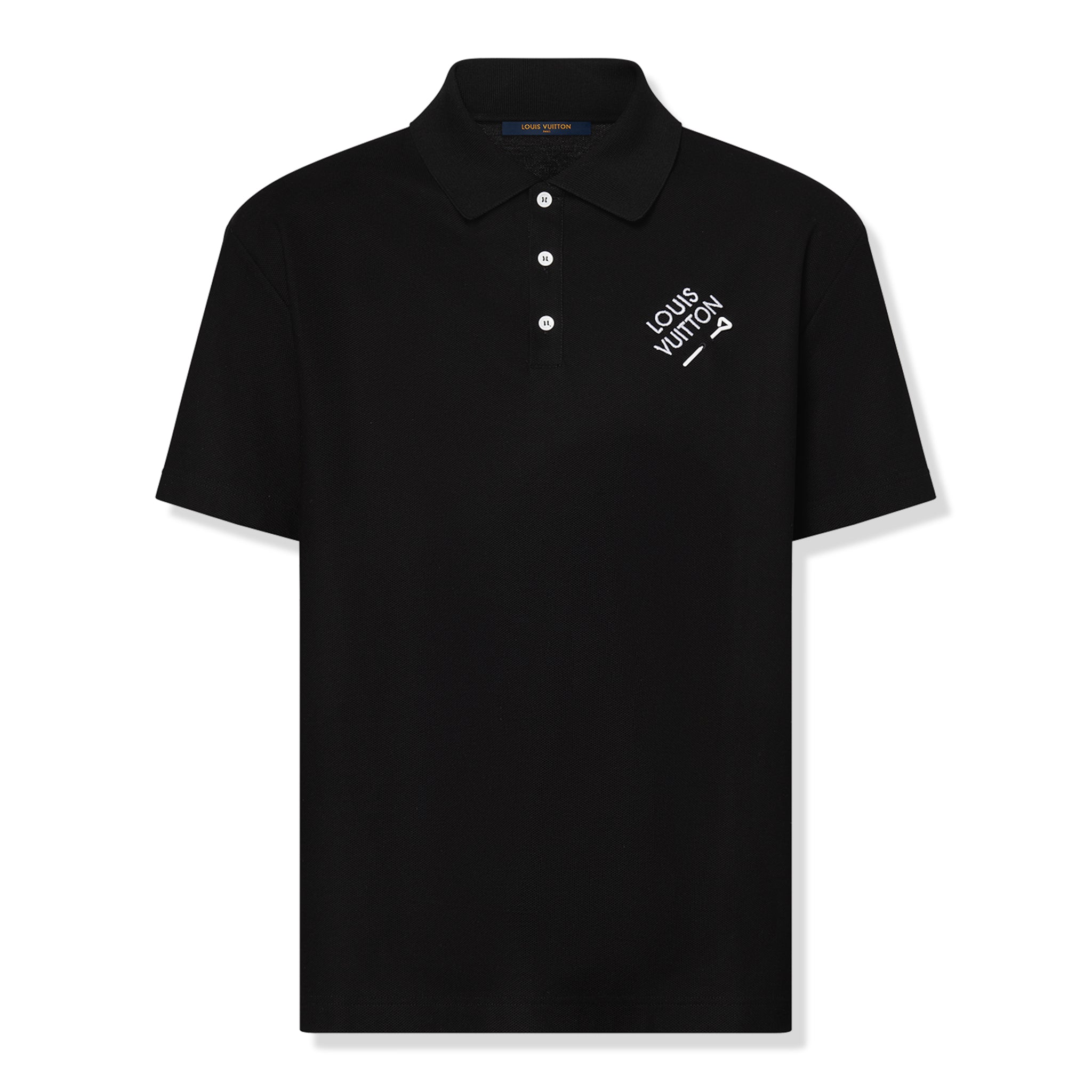 Louis Vuitton Embroidered Signature Black Polo Shirt – Crepslocker
