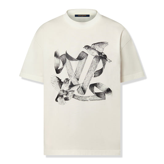 Louis Vuitton LV Birds Printed Cotton T Shirt White