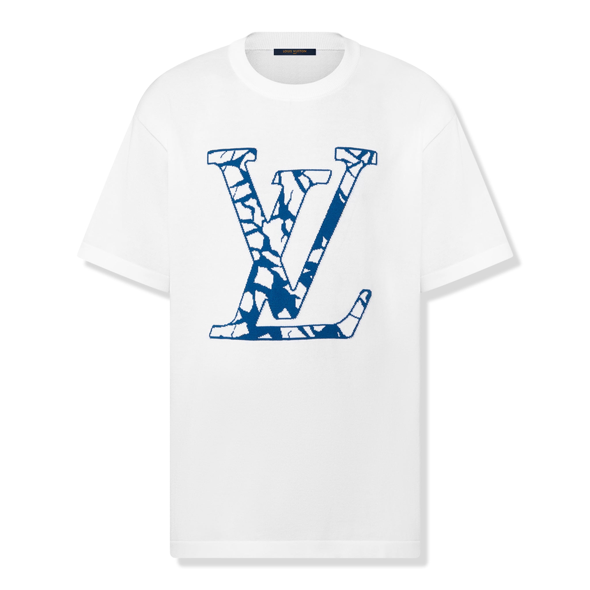 Front view of Louis Vuitton LV Ice Milk White Crewneck T Shirt NVPROD4770015V