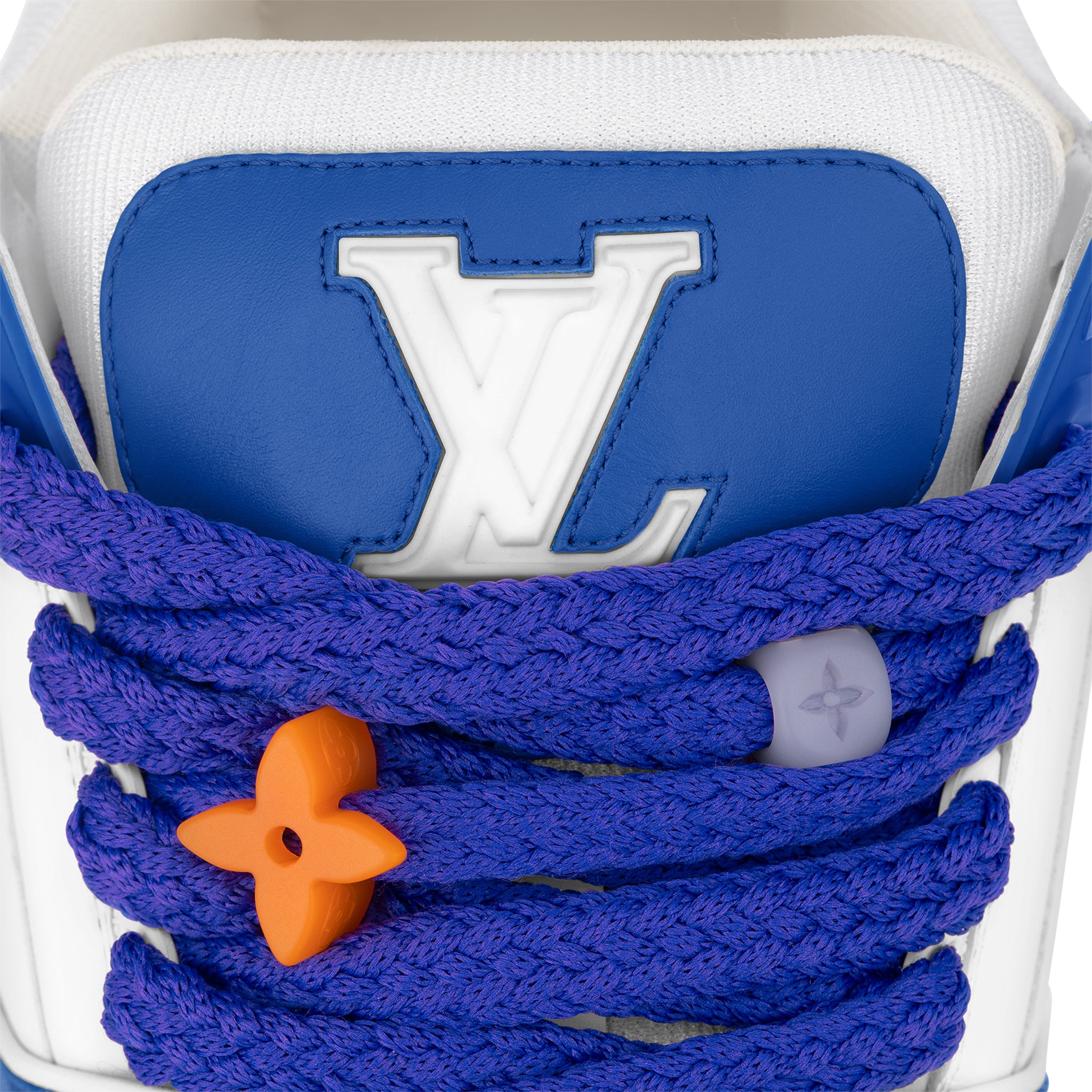 Tongue of Louis Vuitton LV Maxi Trainer 1ABZPU Blue Sneaker