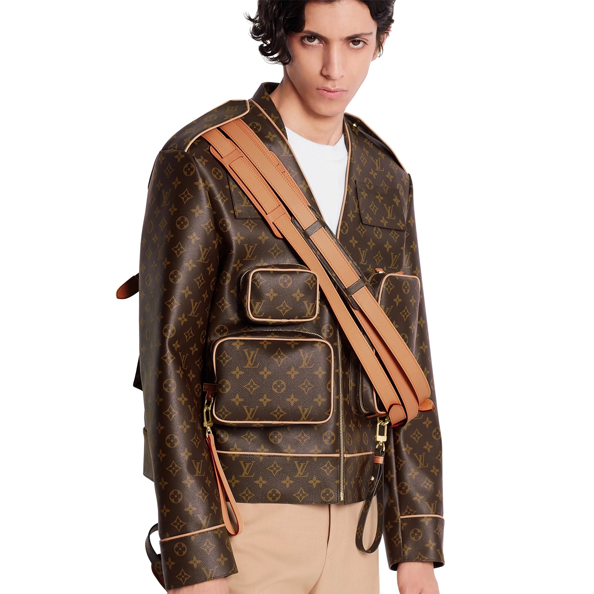 Lv leather jacket online