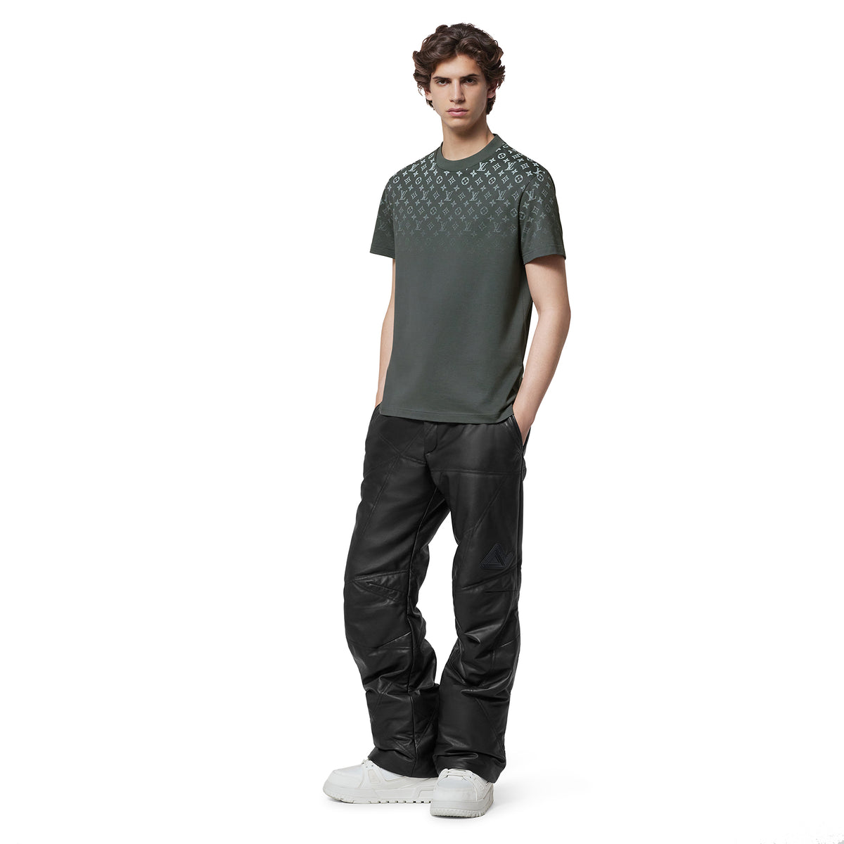 Louis Vuitton LV Monogram Gradient Cotton Grey T Shirt | 1AFBAV