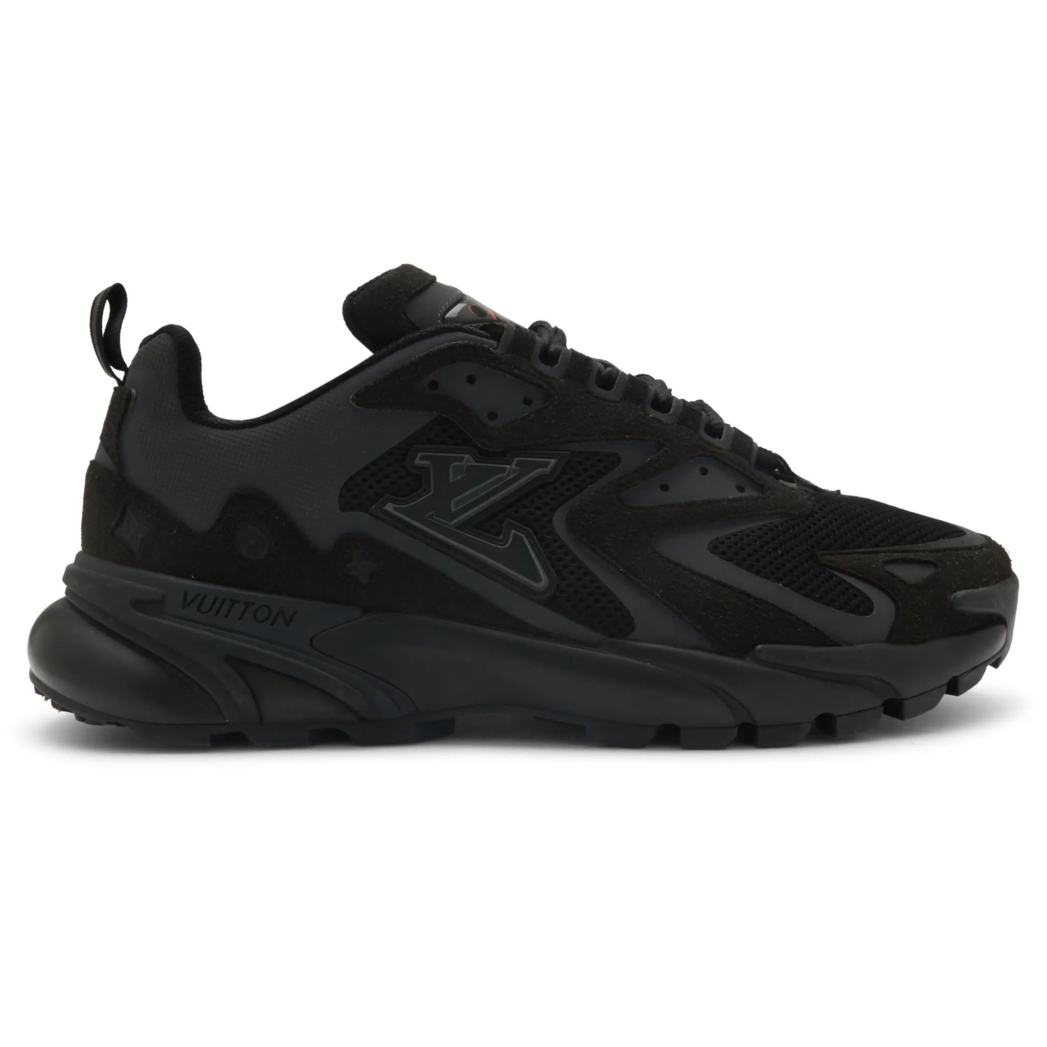 Side View of Preloved - Louis Vuitton LV Runner Tatic Black Grey Sneaker 1A9UNT