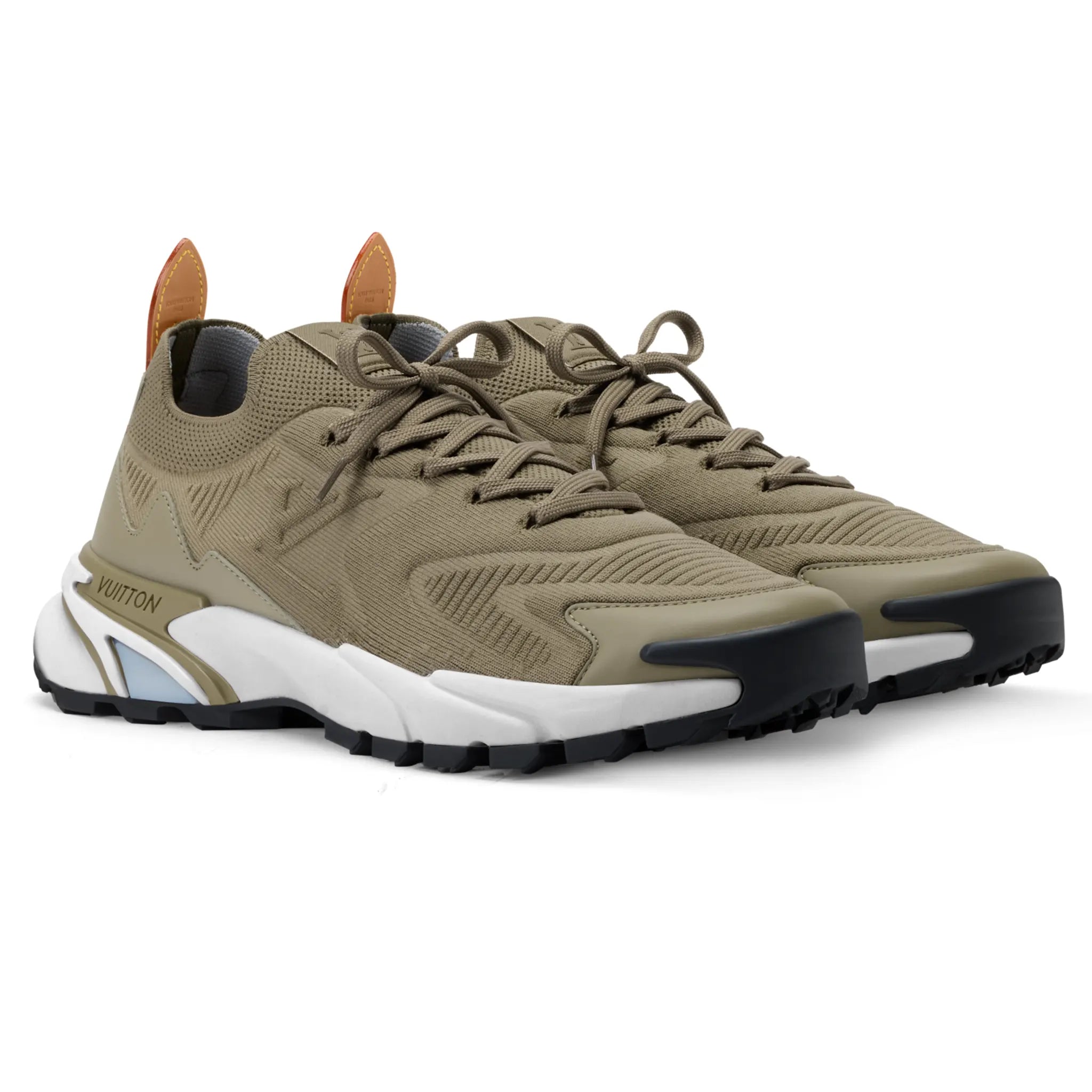 Front Side View of Louis Vuitton LV Runner Tatic Khaki Sneaker  NVPROD6360116V