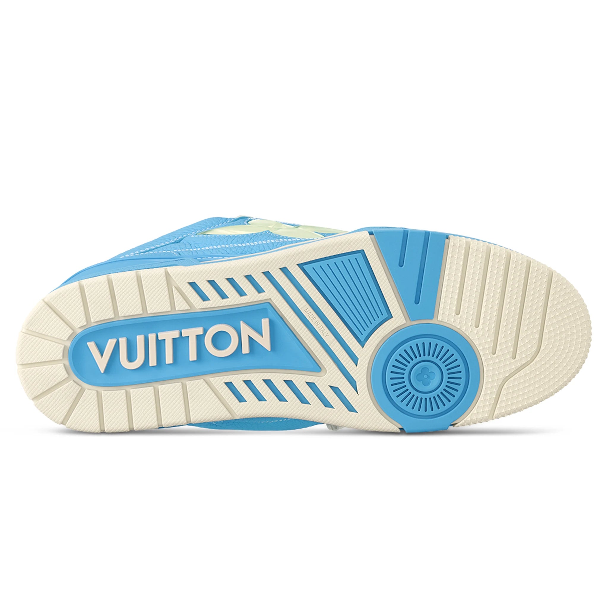 Sole view of Louis Vuitton LV Skate Monogram Trainer Baby Blue Sneaker NVPROD4830220V