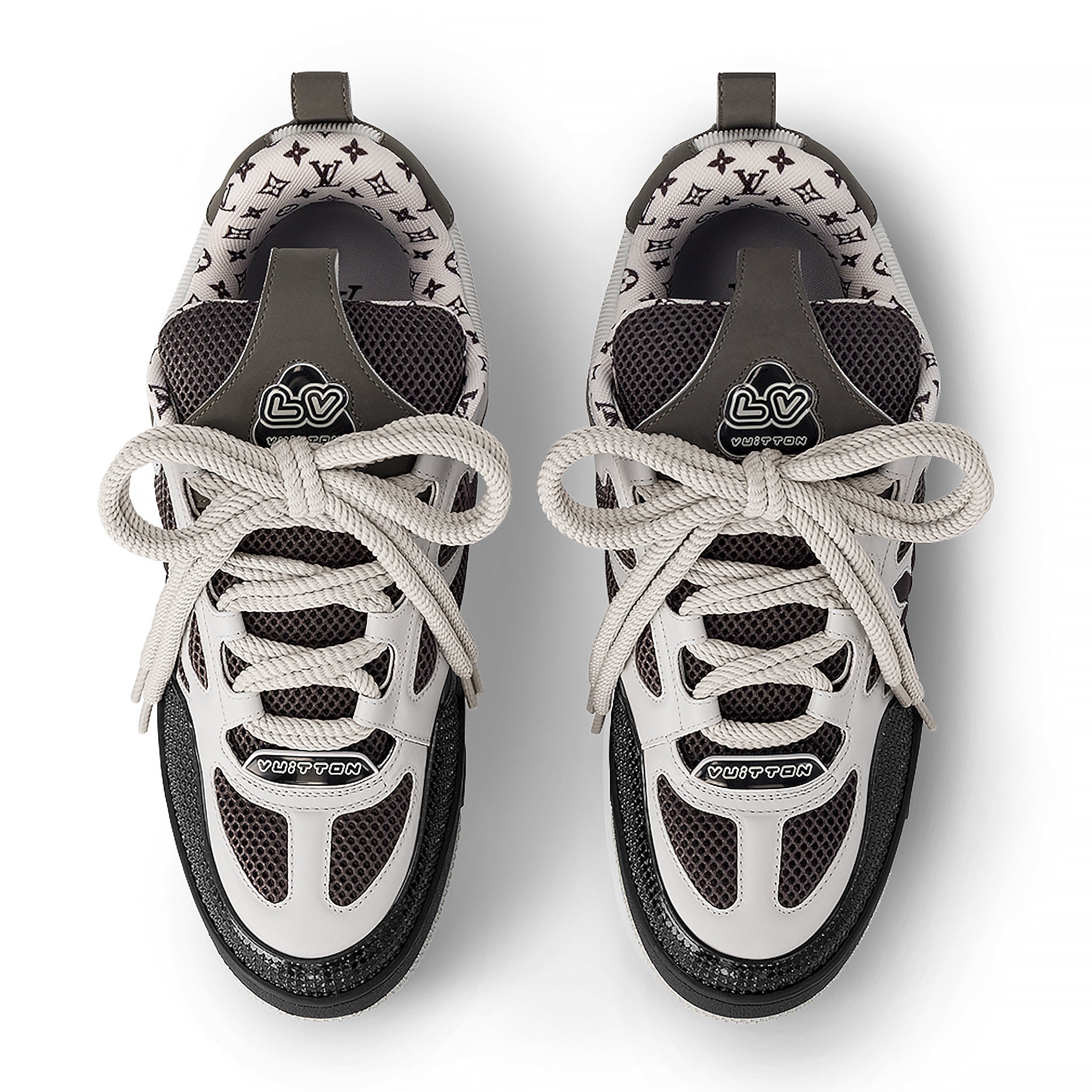 Top view of Louis Vuitton LV Skate Monogram Trainer Grey Sneaker