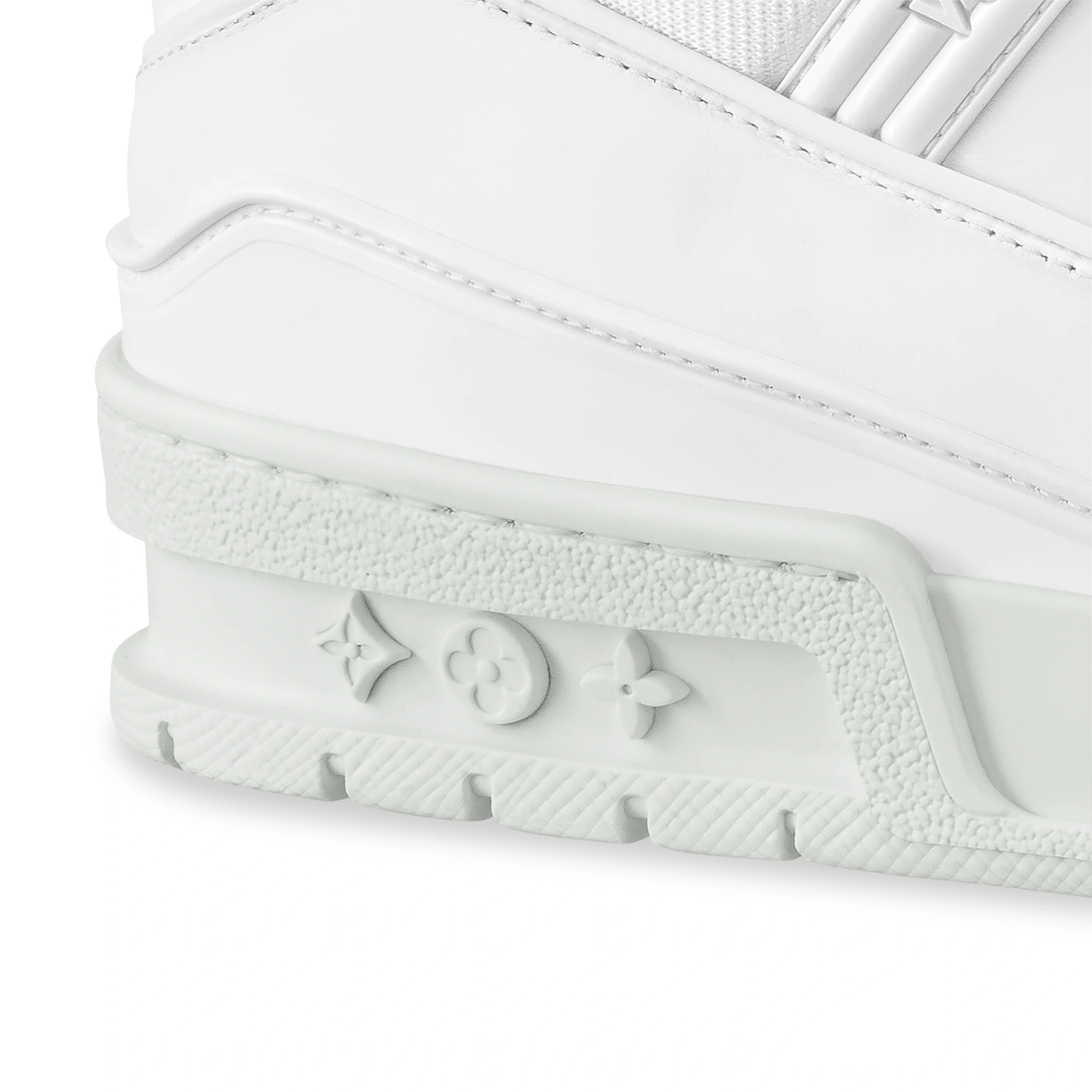 Heel view of Louis Vuitton LV White Sneaker 1A9G59