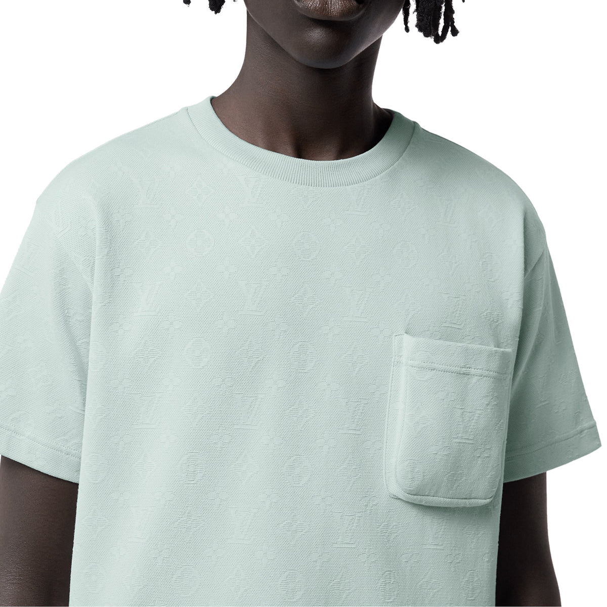Louis Vuitton Monogram 3D Pocket Cotton Blue T Shirt | 1ABIXE
