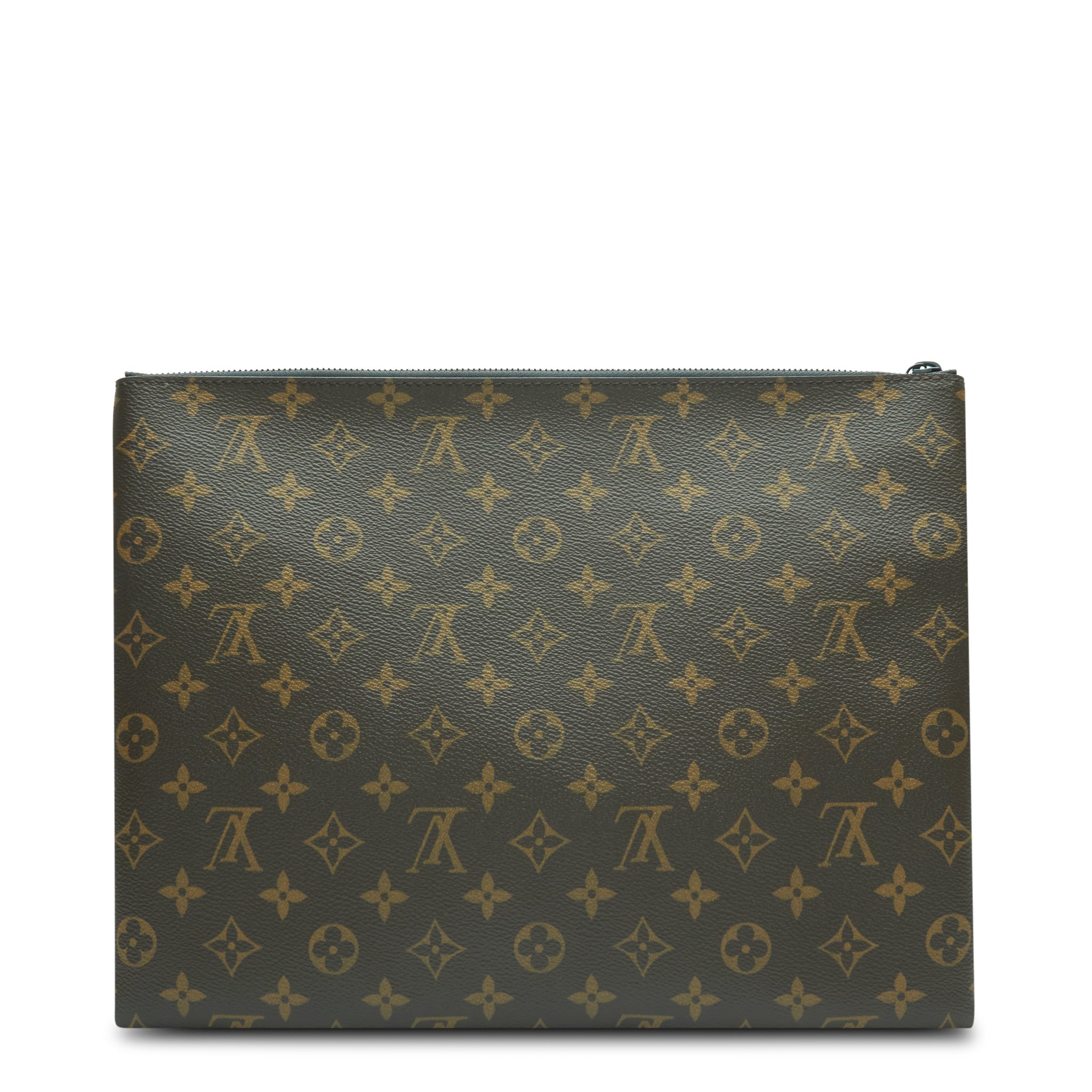 Back view of Louis Vuitton Monogram A4 Pouch Brown M44484