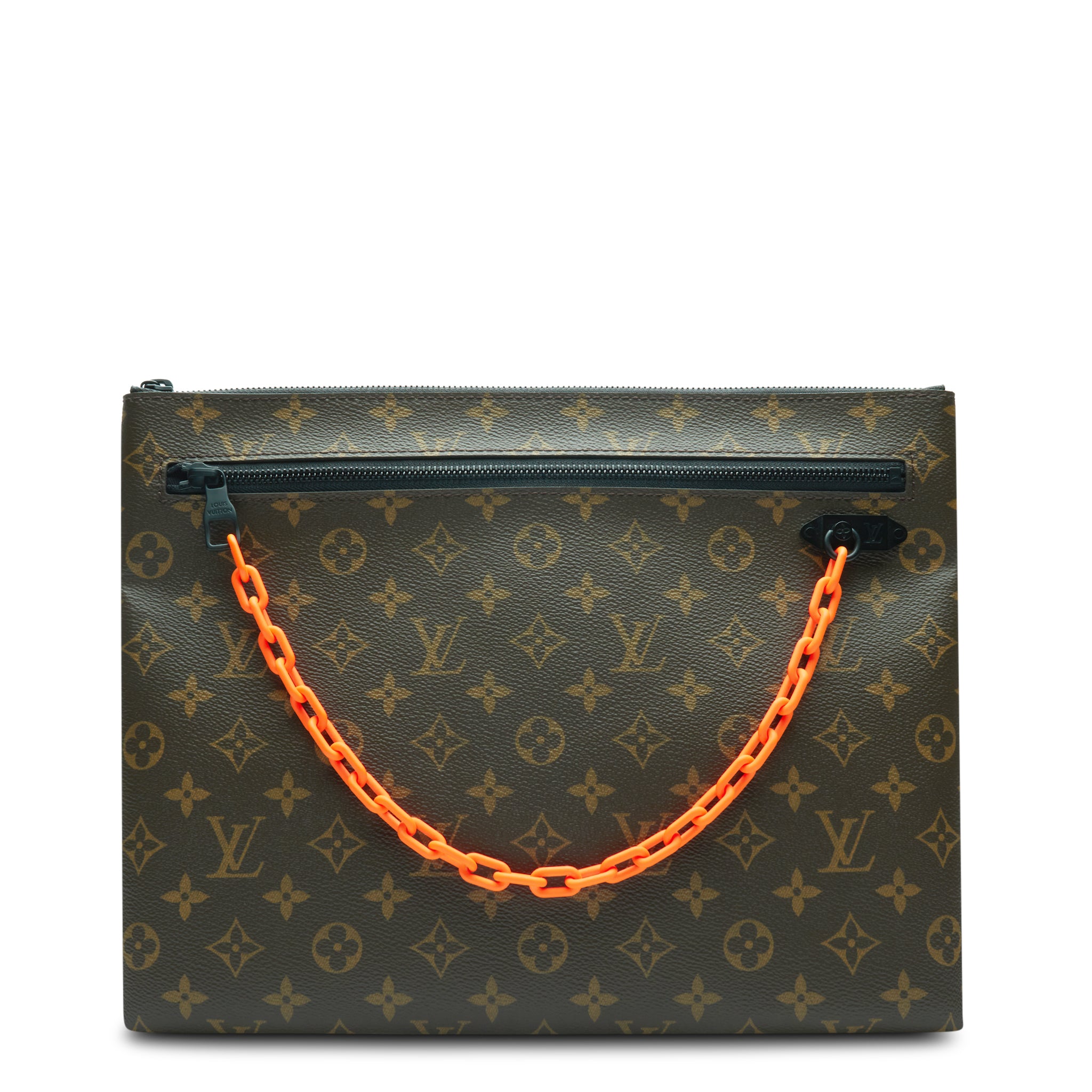 Front view of Louis Vuitton Monogram A4 Pouch Brown M44484