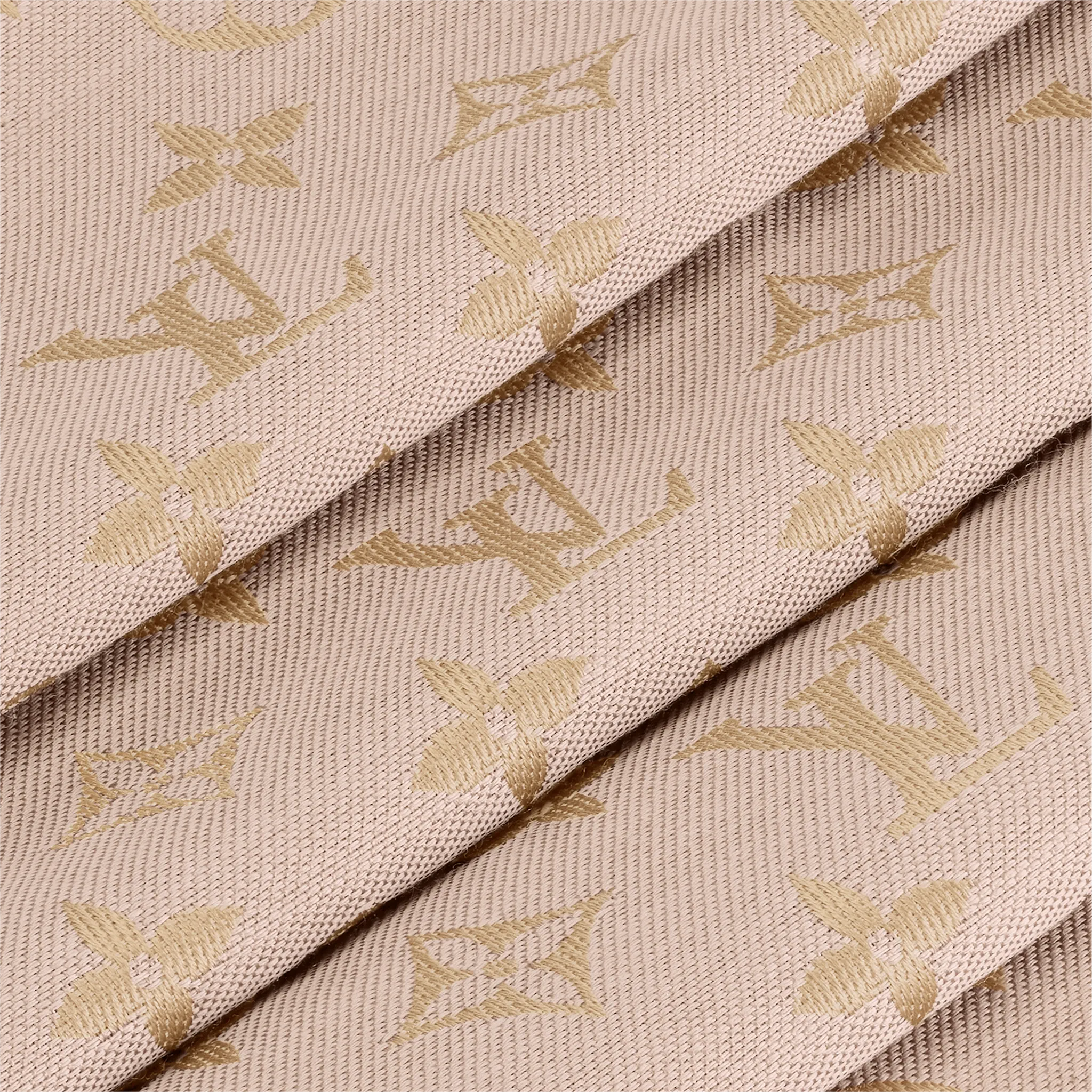 Detailed View of Louis Vuitton Monogram Denim Beige Rose Shawl