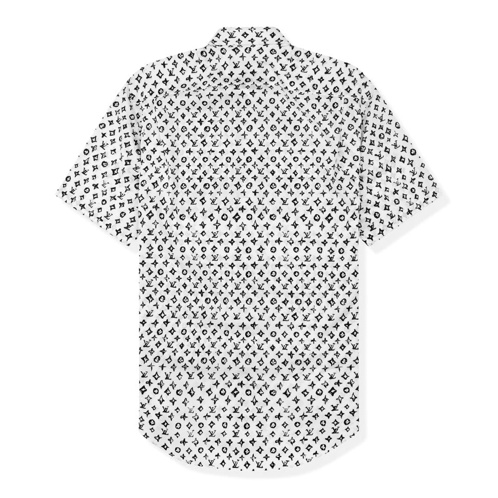 Louis Vuitton Monogram Crepe Short-sleeved Shirt Blue. Size M0