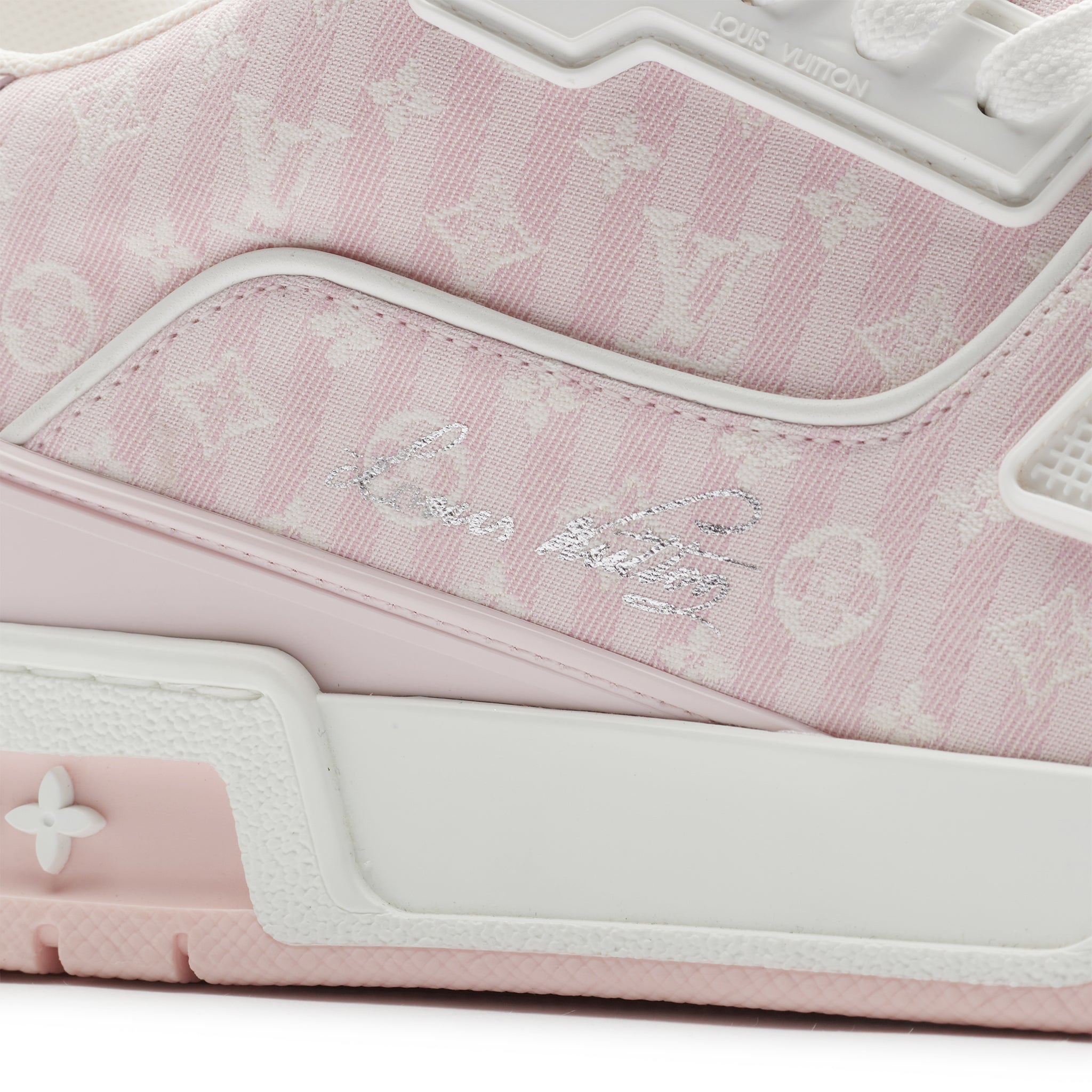 Detail view of Louis Vuitton Monogram LV Trainer '54' Pink Sneaker