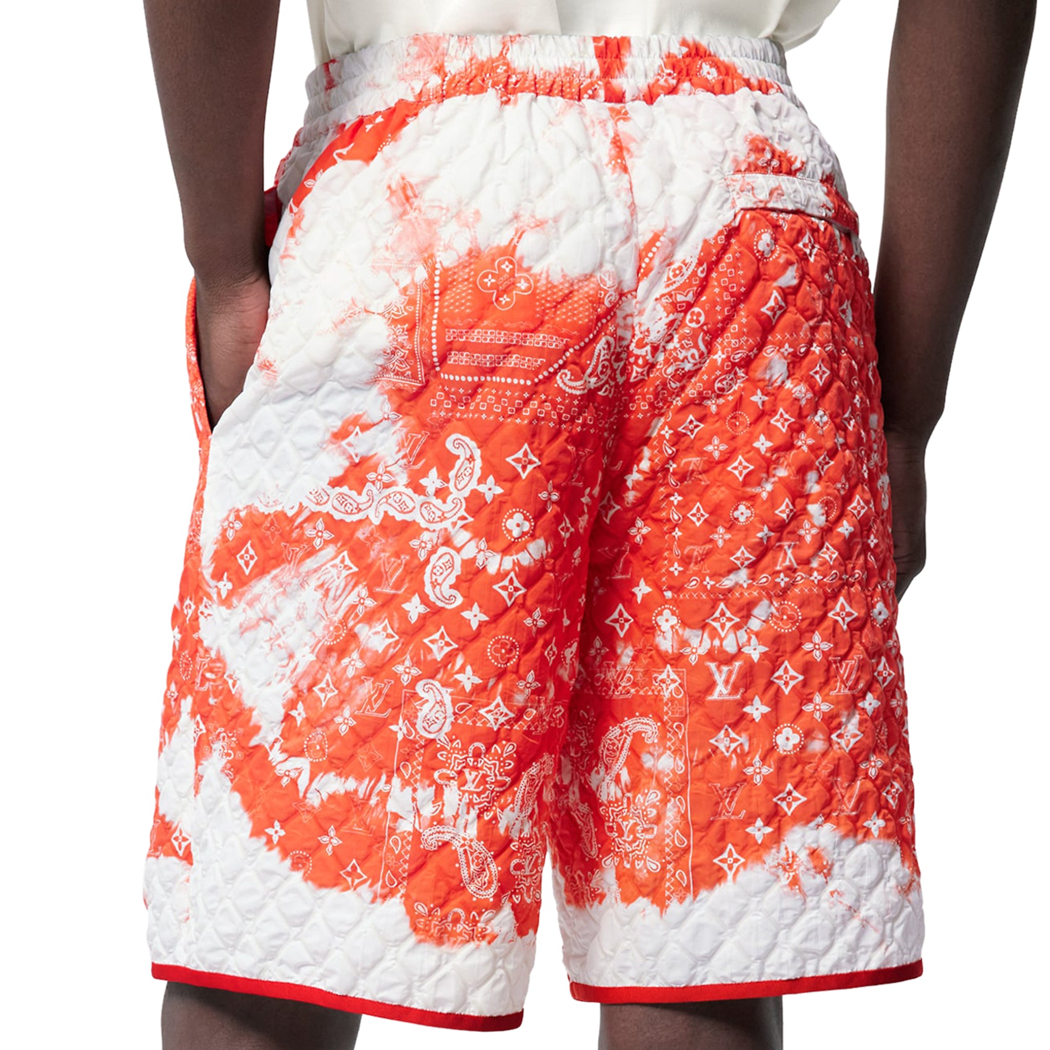 Image of Louis Vuitton Monogram Nylon Bandana Orange Shorts