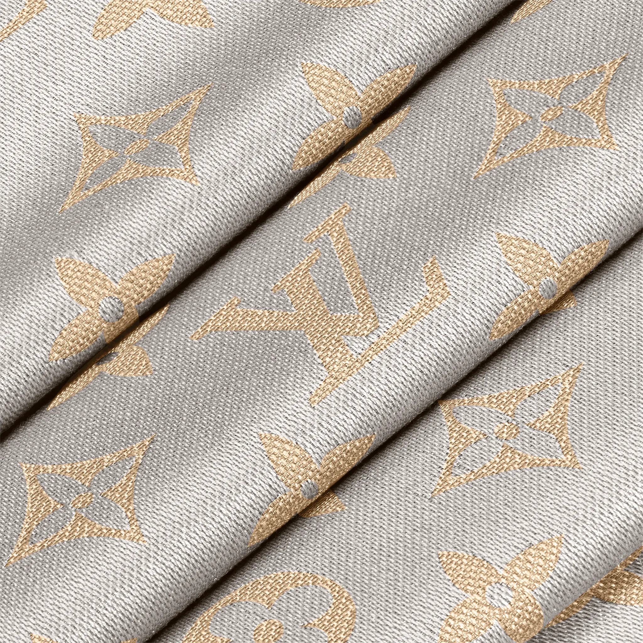 Detailed View of Louis Vuitton Monogram Shine Greige Shawl M75121