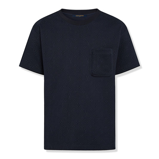 Louis Vuitton Monogram Signature 3D Pocket Cotton T Shirt Dark Blue