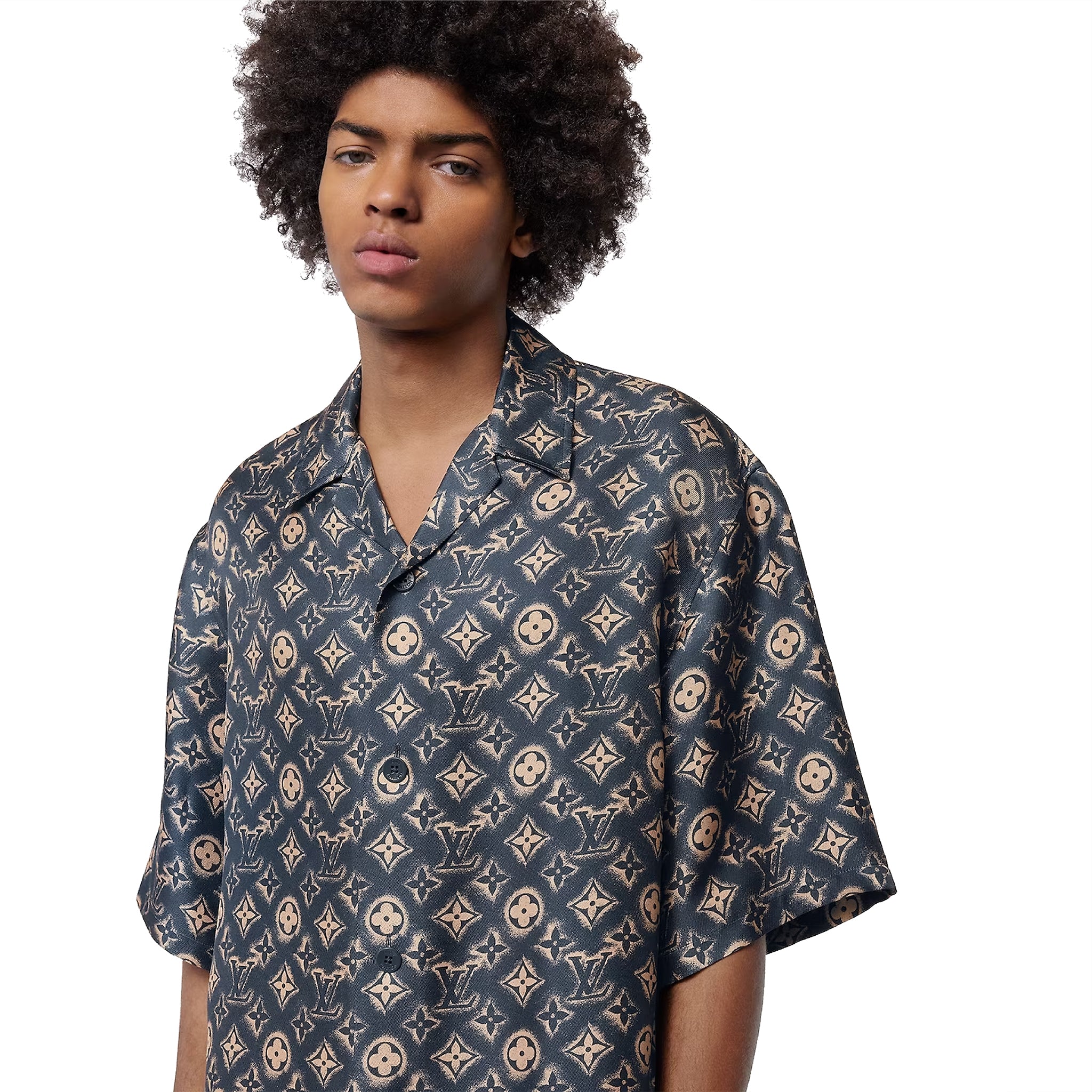 Louis Vuitton Monogram Silk Short Sleeved Shirt