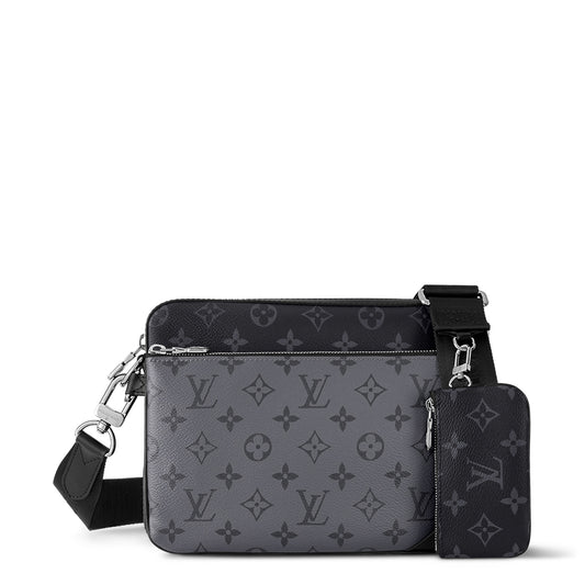 Louis Vuitton Monogram Trio Messenger Bag Black Grey