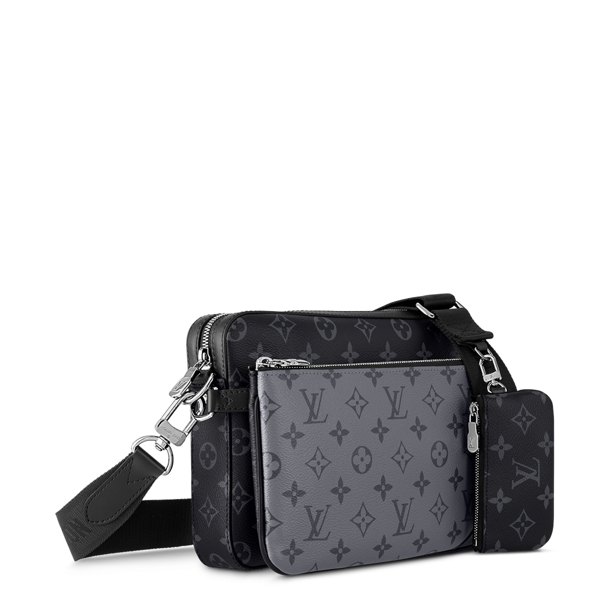 Side view of Louis Vuitton Monogram Trio Messenger Bag Black Grey NVPROD2320039V