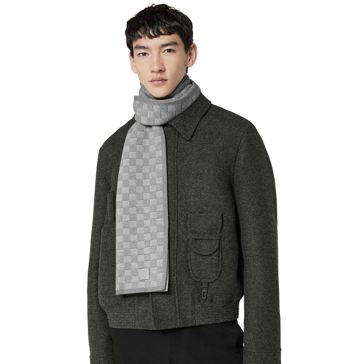 Louis Vuitton Néo Petit Damier Grey Beanie & Scarf | M77985