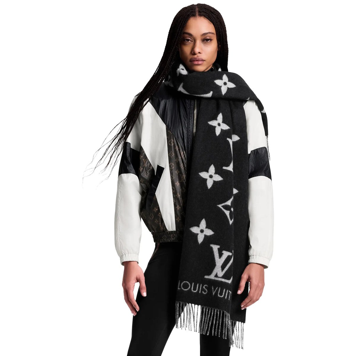 Louis Vuitton Reykjavik Black Scarf | M71040 Louis Vuitton Reykjavik Black Scarf | M71040