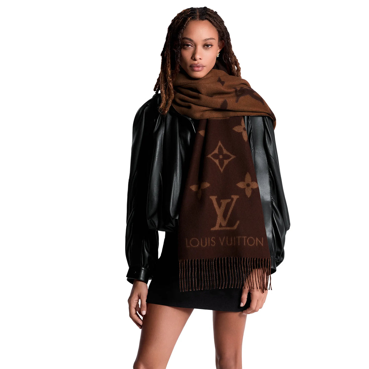 Louis Vuitton Reykjavik Marron Fonce Scarf | M78125 Louis Vuitton Reykjavik Marron Fonce Scarf | M78125