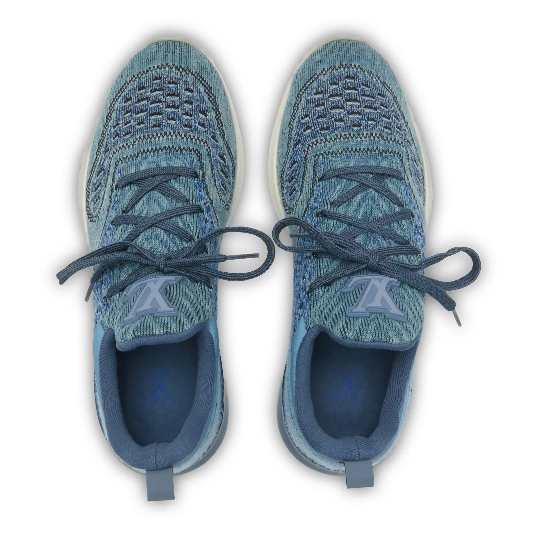 Upper View of Louis Vuitton V.N.R Low Blue Knit Sneaker 1A3UIF