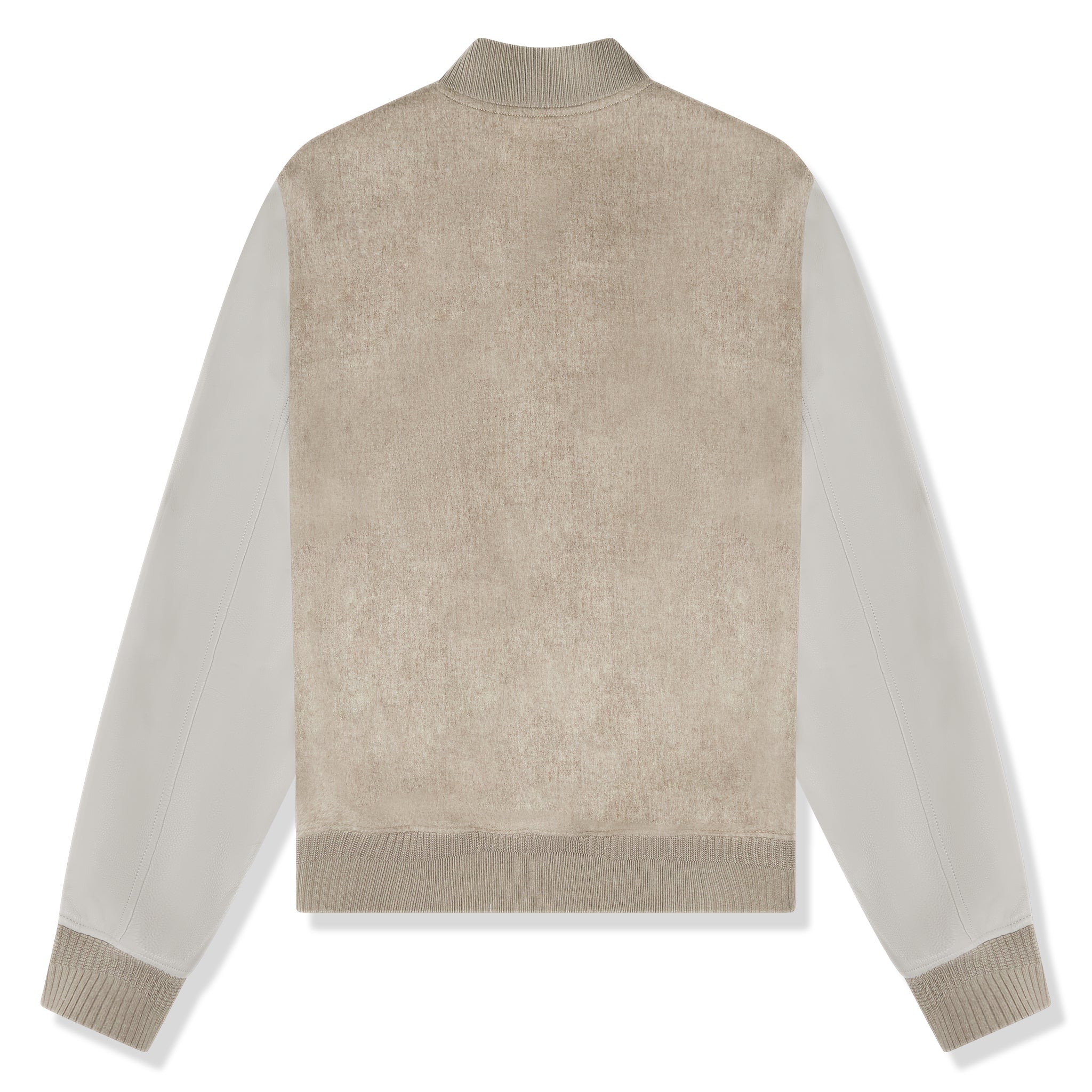 Back view of Louis Vuitton Wool Leather Beige Bomber Jacket