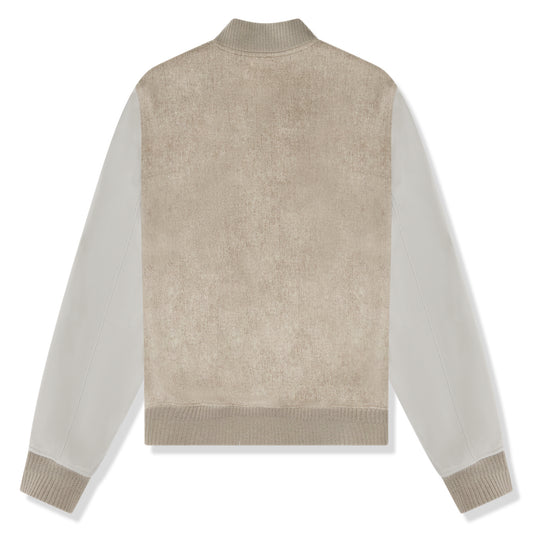 Louis Vuitton Wool Leather Beige Bomber Jacket