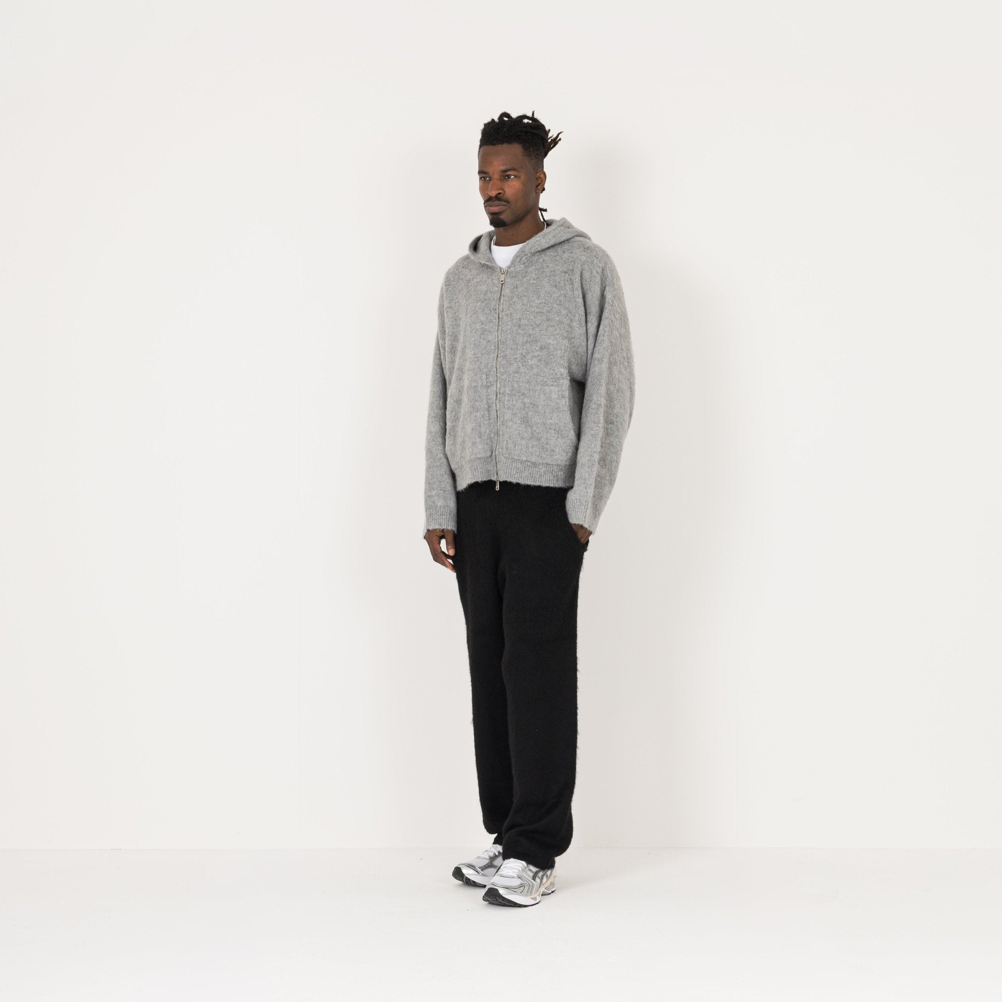 Model view of Destructive Mohair Black Sweatpants